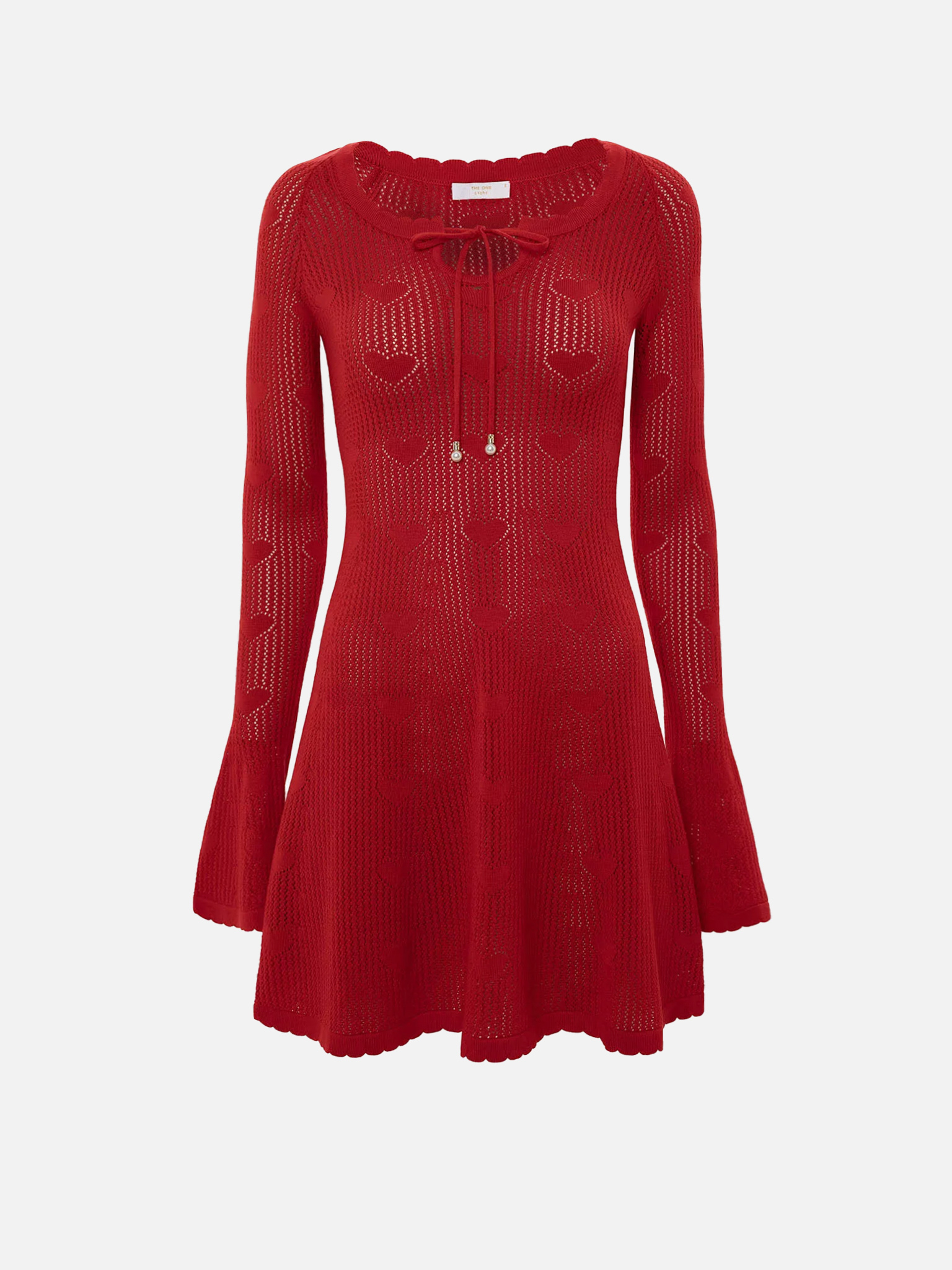 Knitted mini dress with ornaments