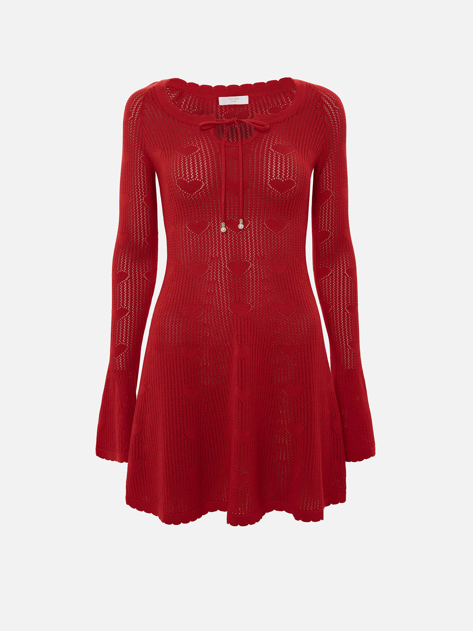 Knitted mini dress with ornaments