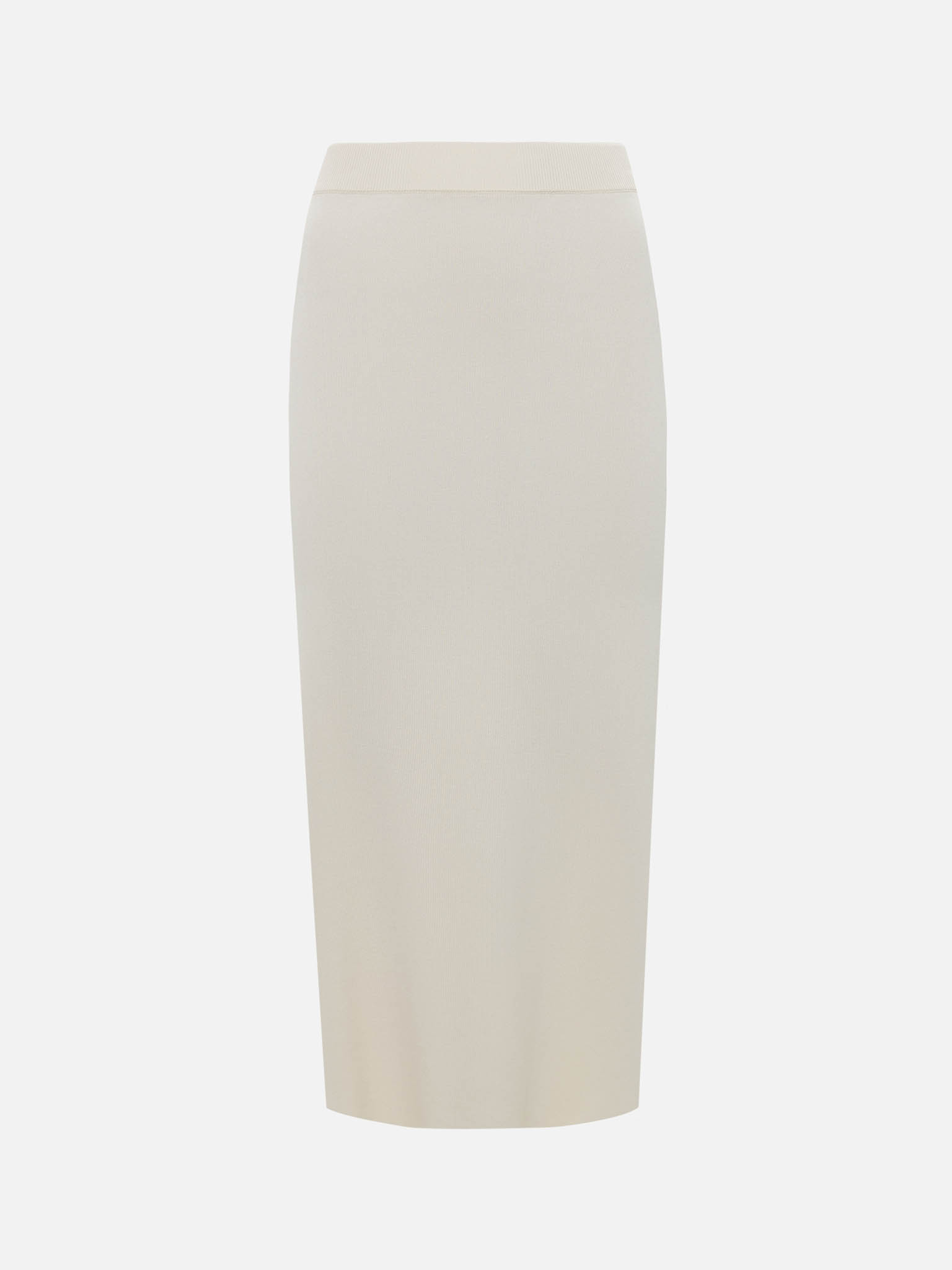 Jersey midi skirt with a slit