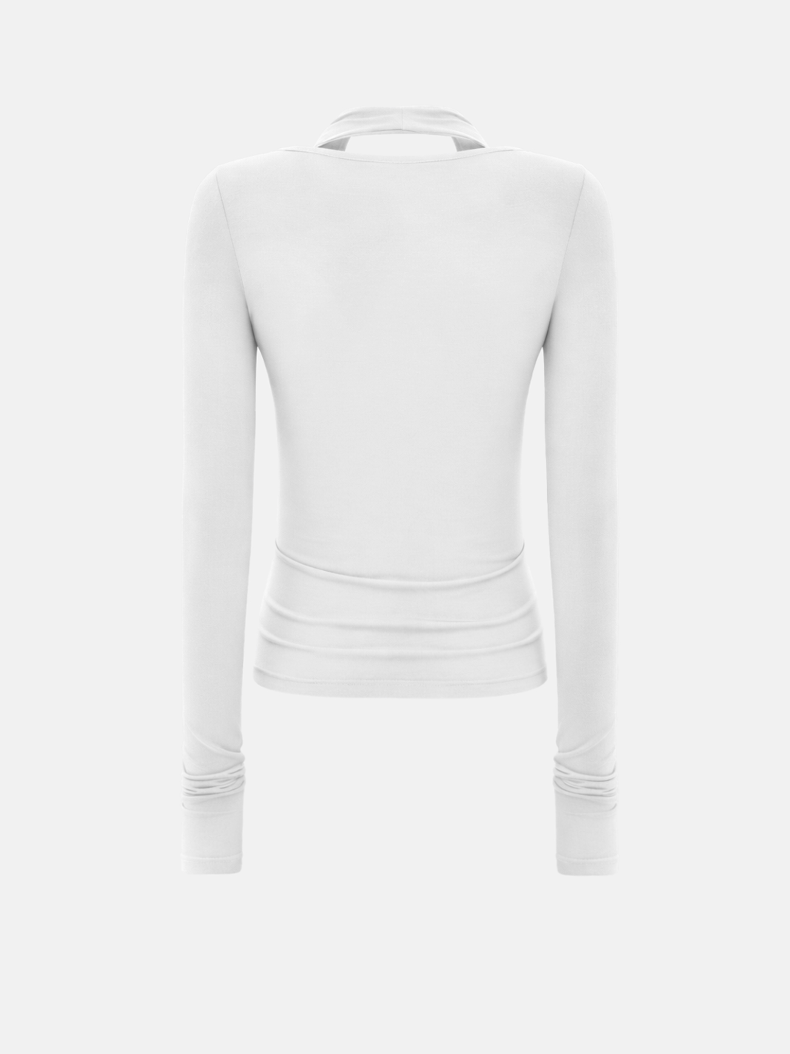 Лонгслив из вискозы с драпировкой на шее