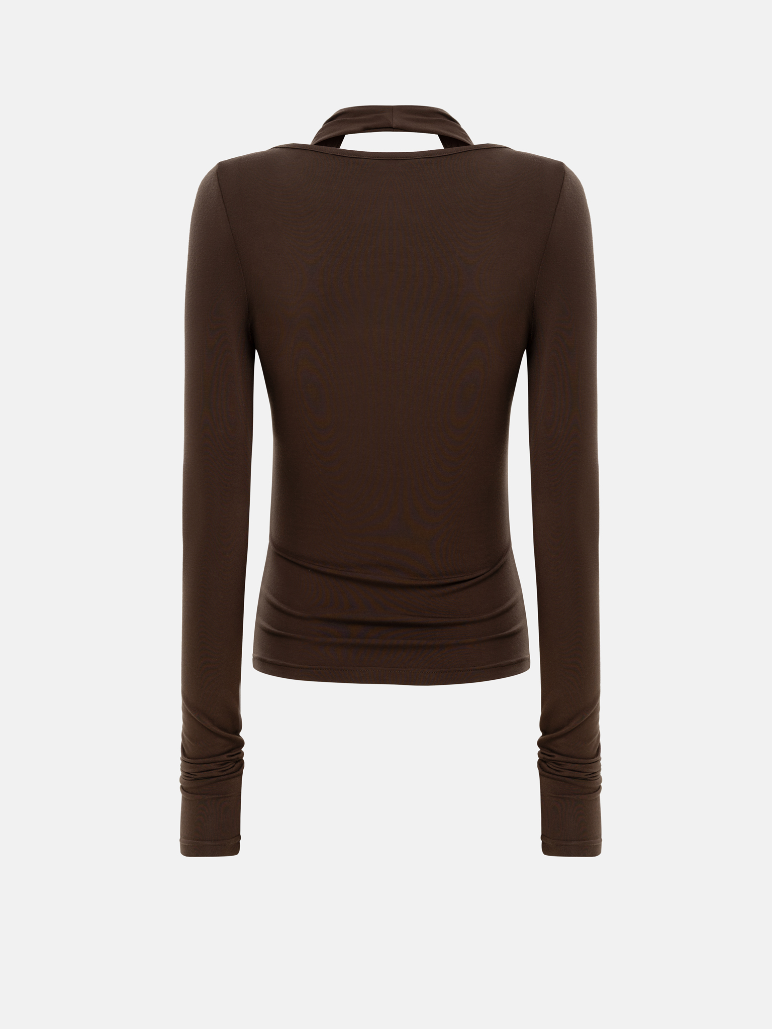 Лонгслив из вискозы с драпировкой на шее