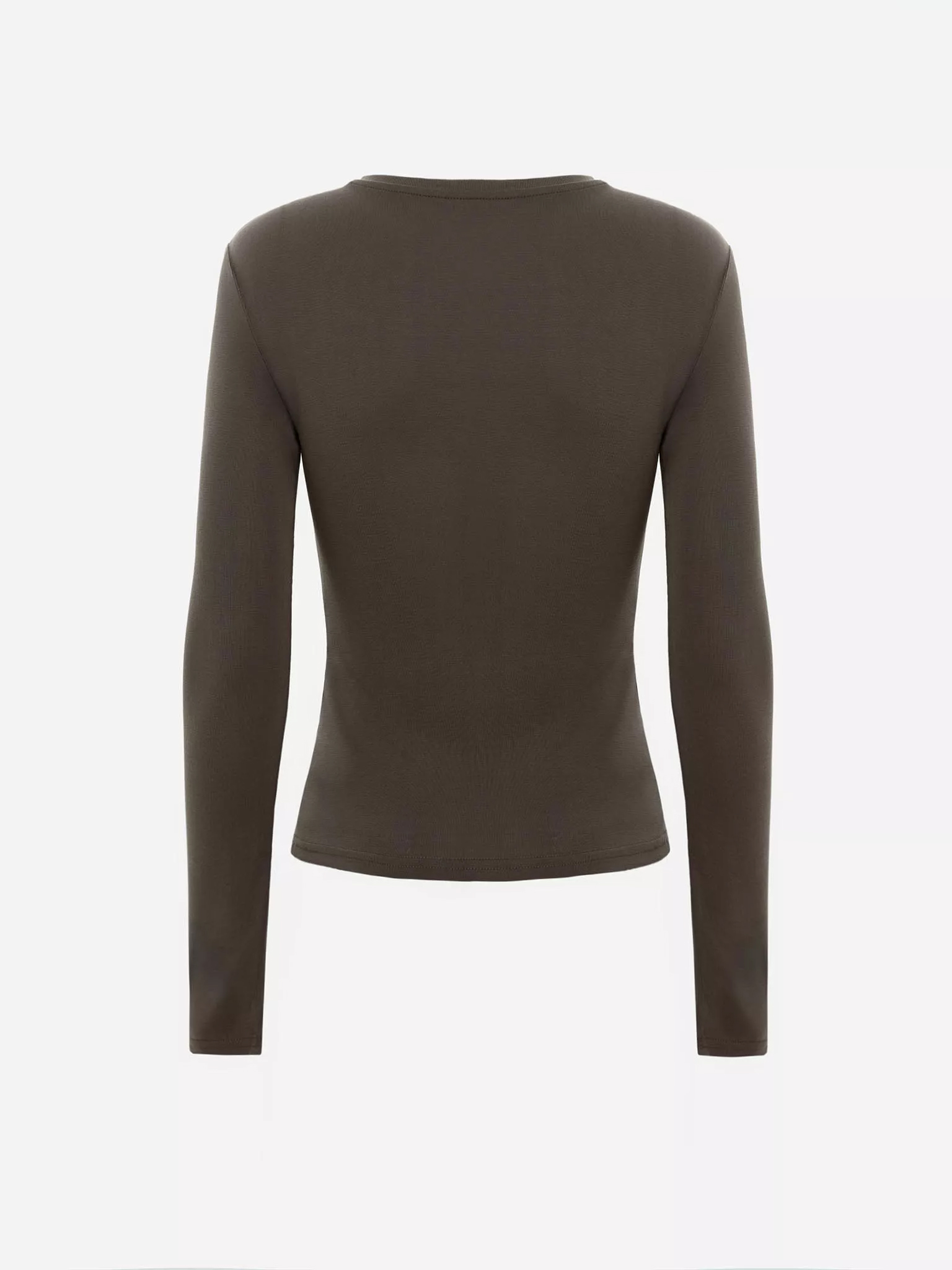 Viscose long sleeve top with draping at the waist