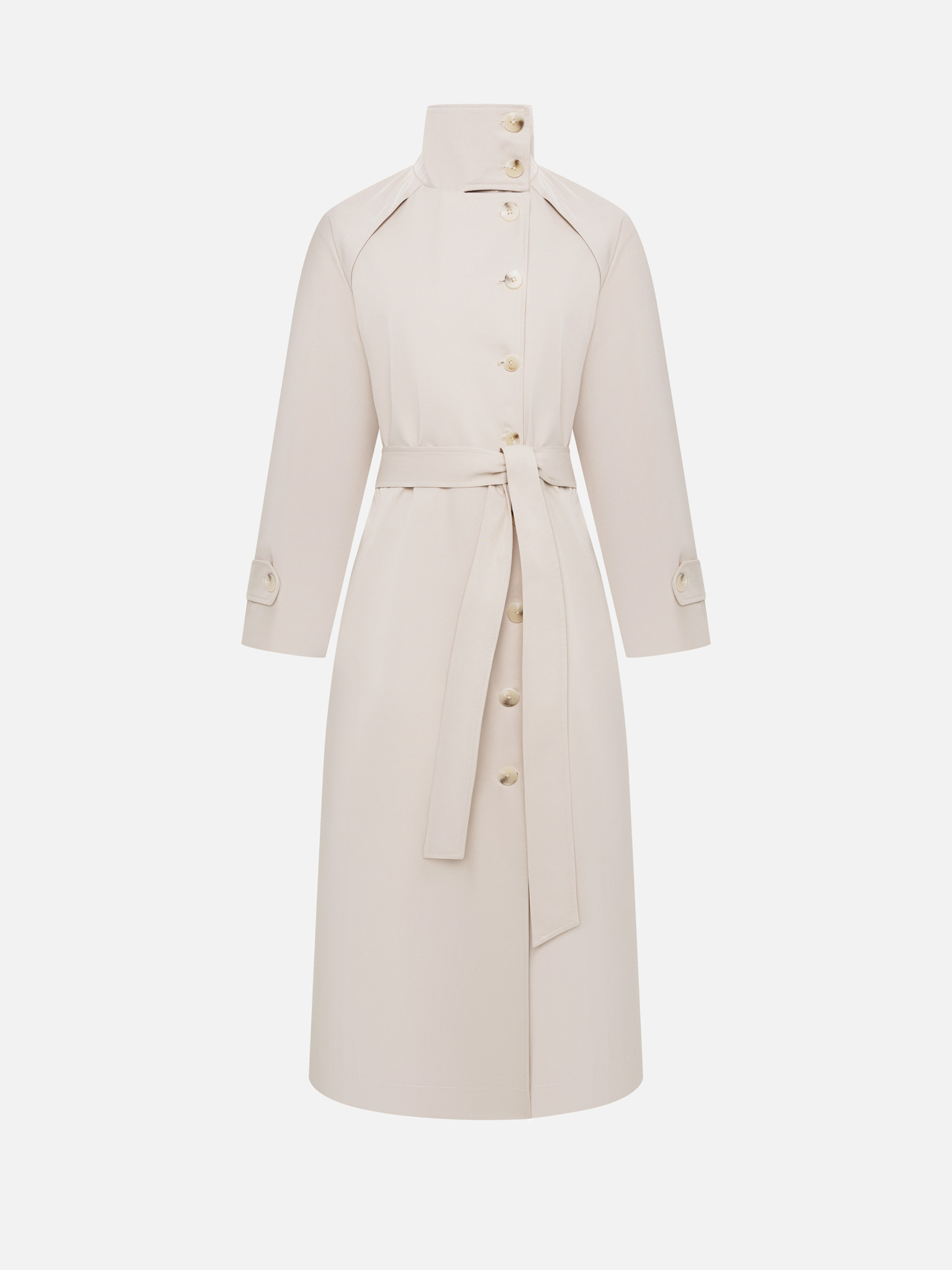 Свободный тренч миди с высоким воротником