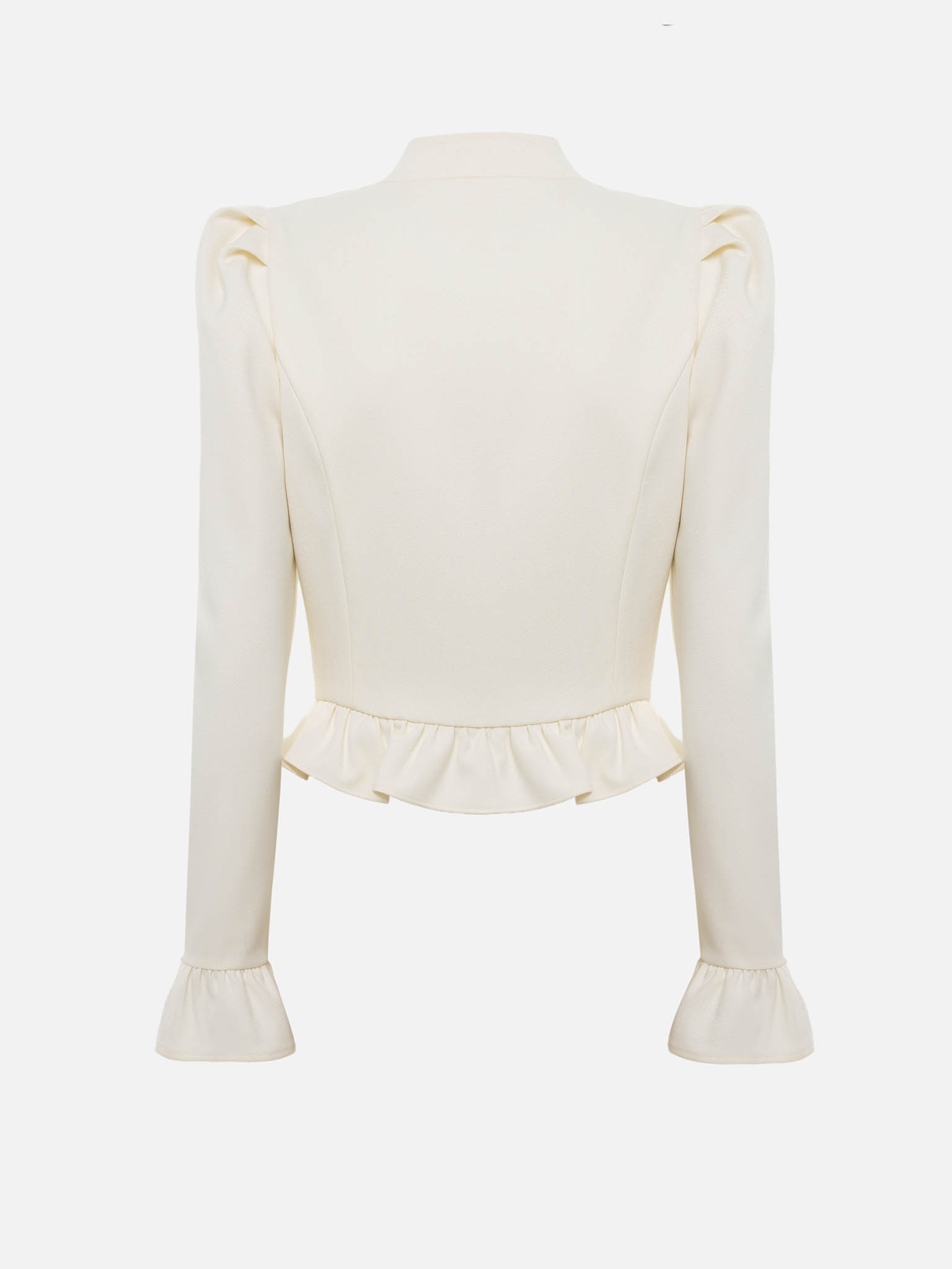 Приталенный жакет с воланами на манжетах и нижнем крае