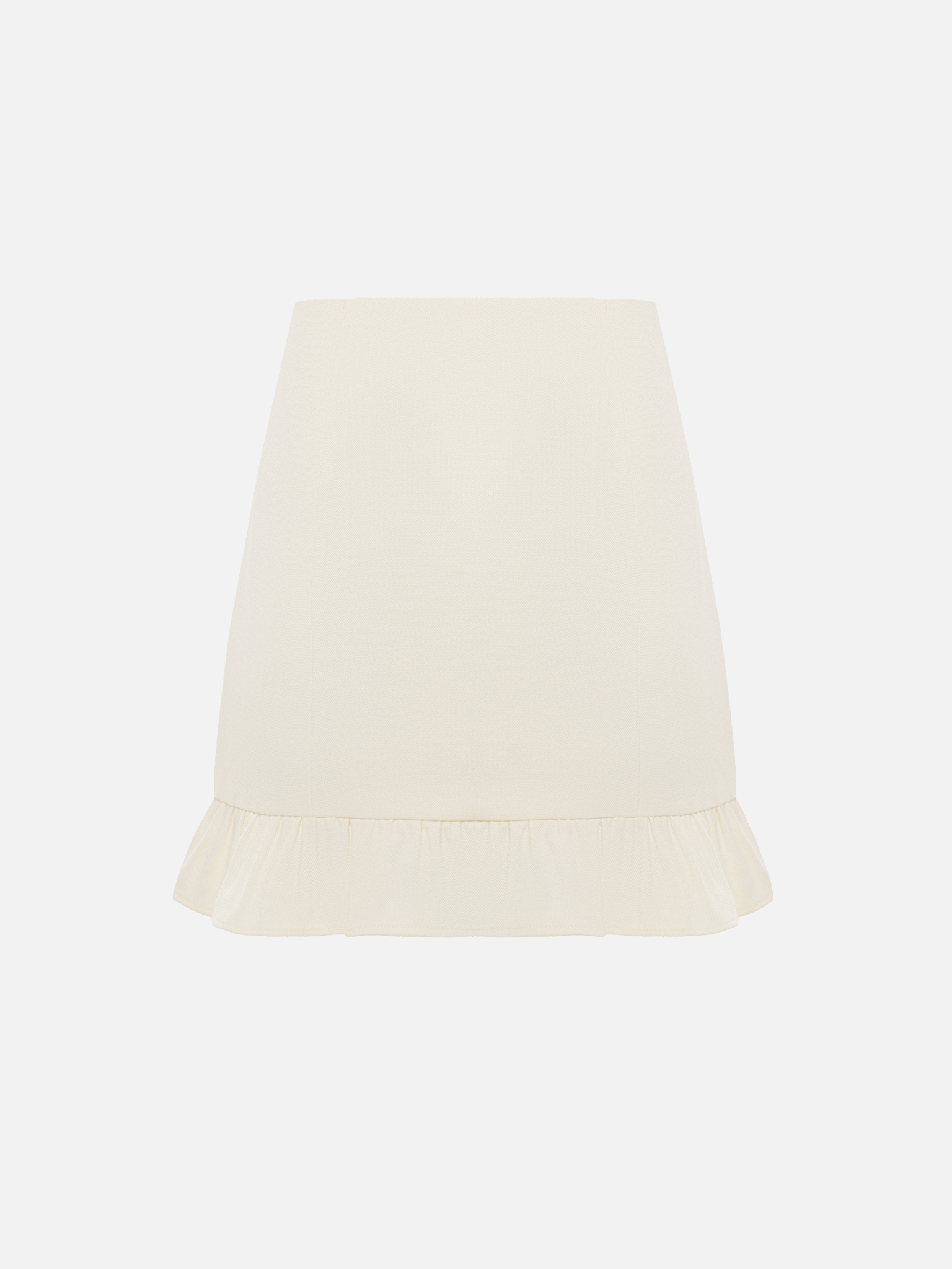 Прямая юбка мини с воланом по нижнему краю