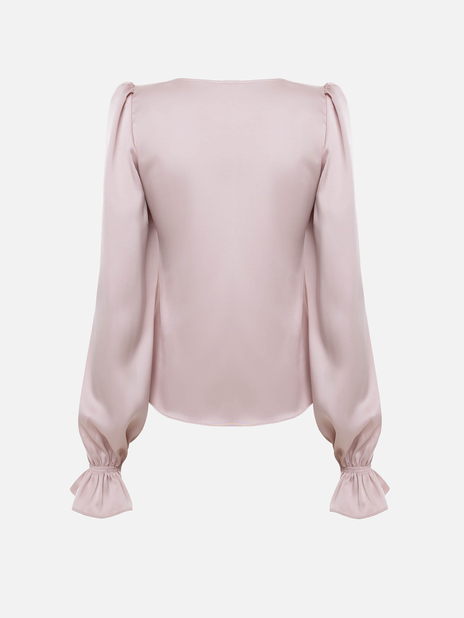 Satin blouse with lace trim