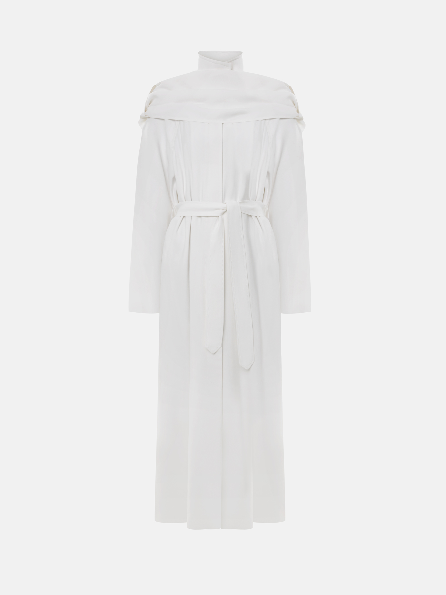 Trench-coat maxi avec une écharpe légère