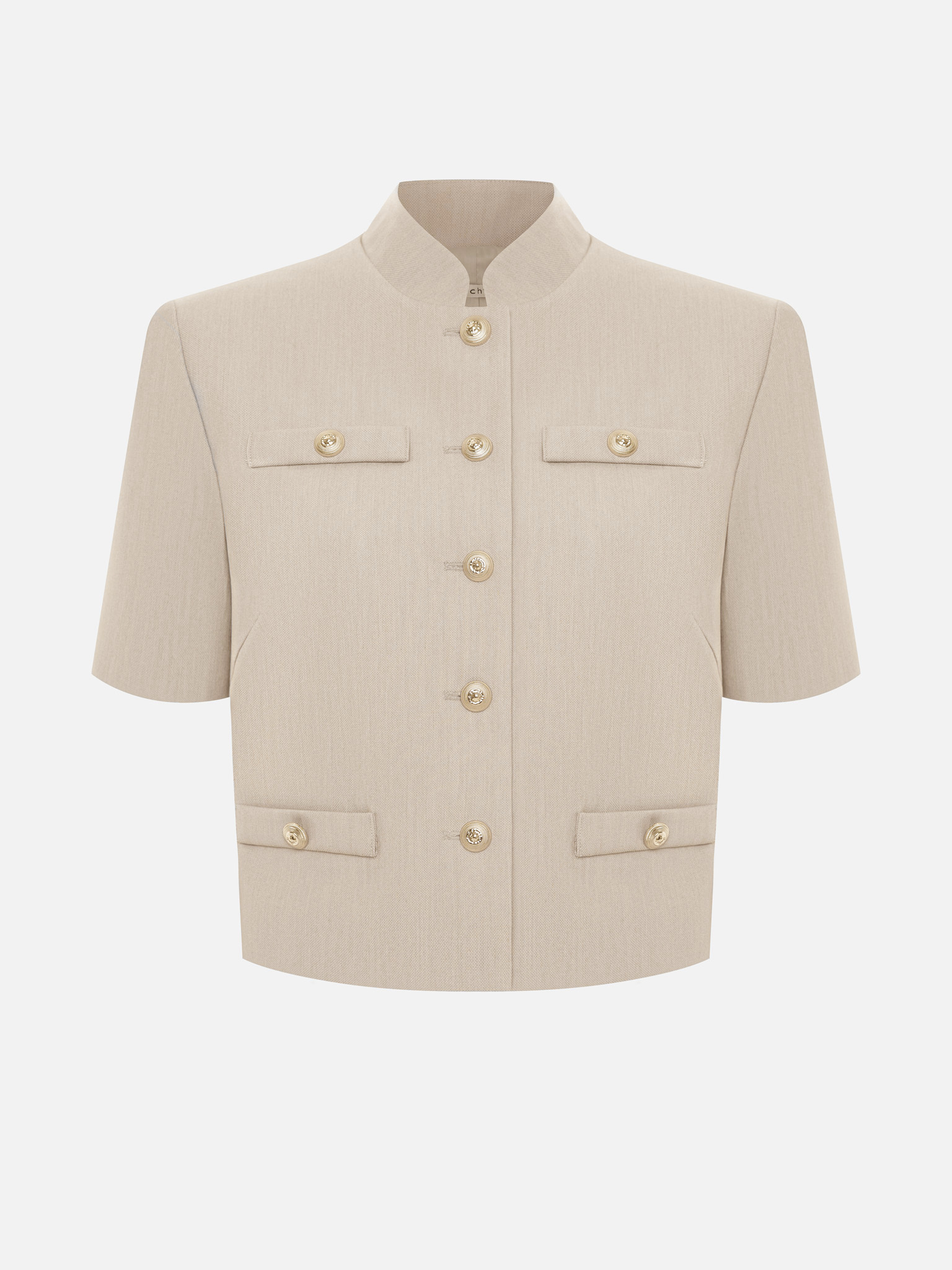 Jacket with short sleeves and oversized buttons