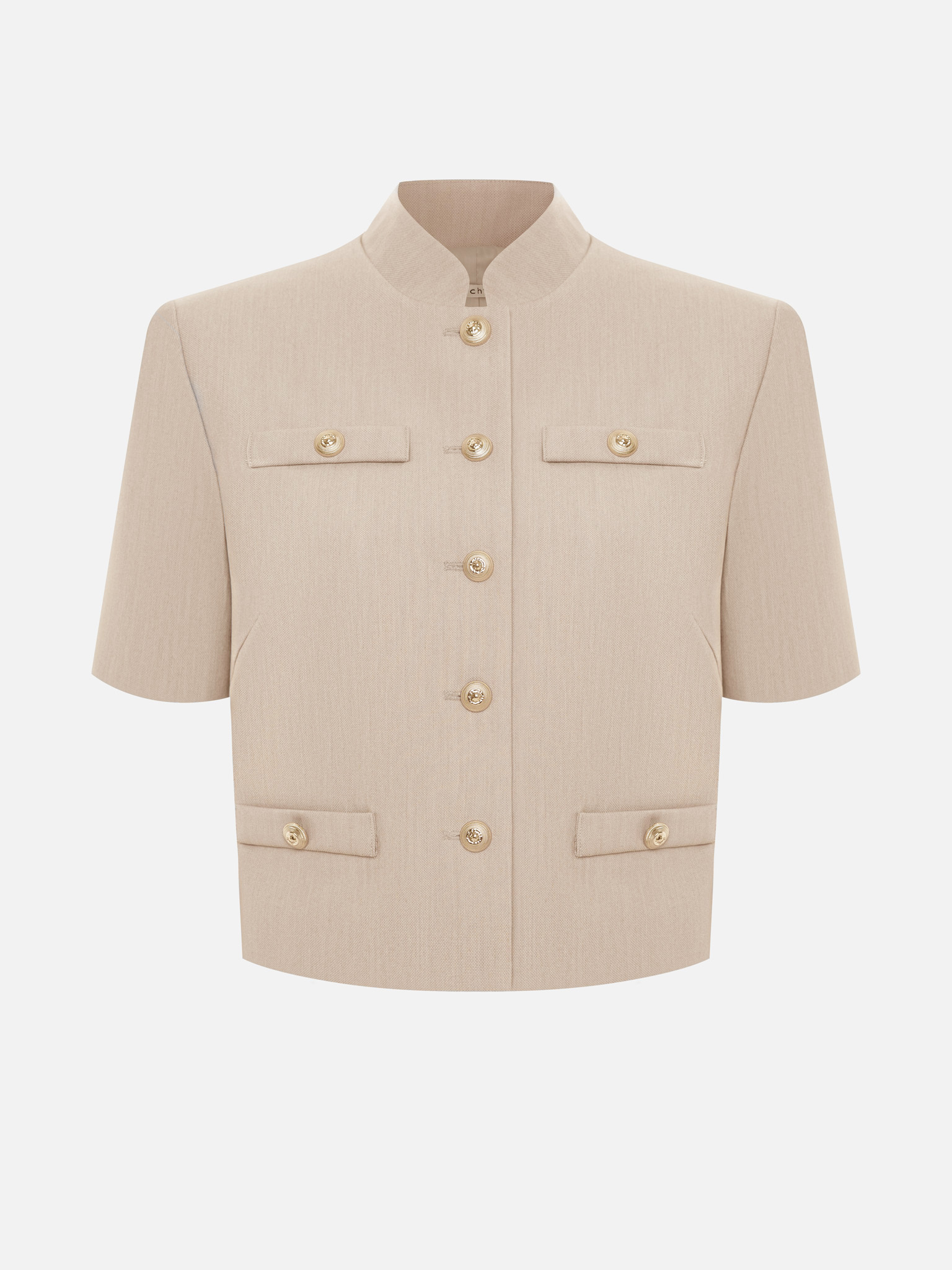 Жакет с короткими рукавами и крупными пуговицами