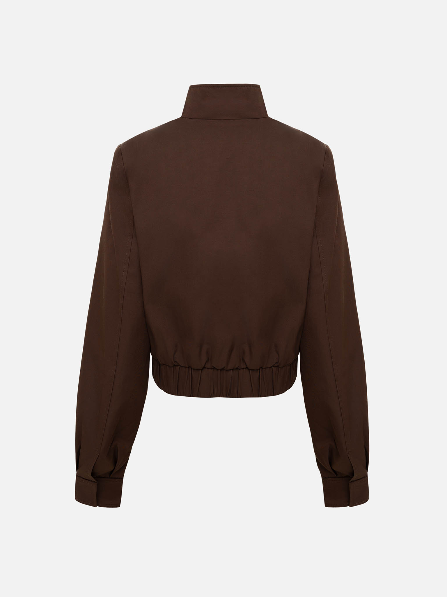 Укороченная куртка с высоким воротником