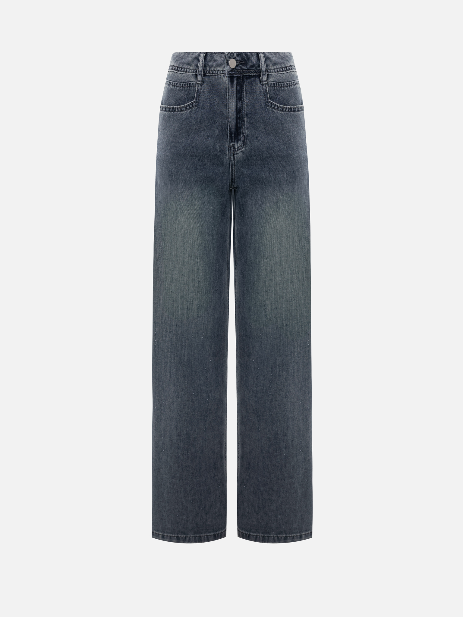 Straight cut jeans with rhinestones