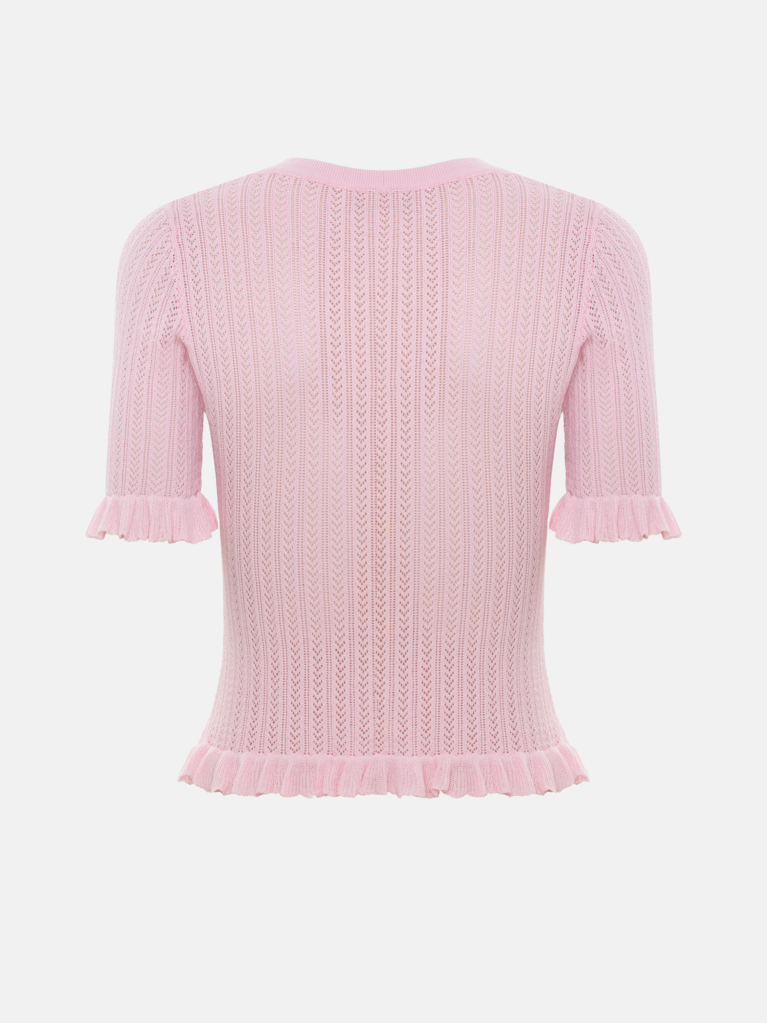 Топ с короткими рукавами из ажурного трикотажа