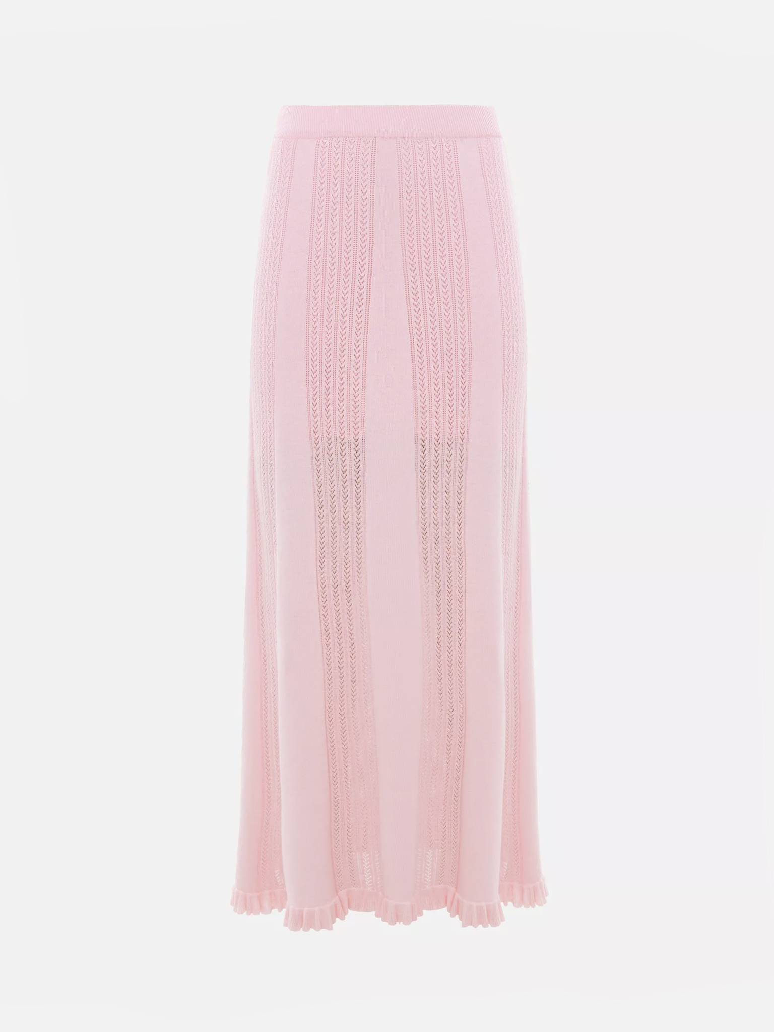Openwork jersey maxi skirt