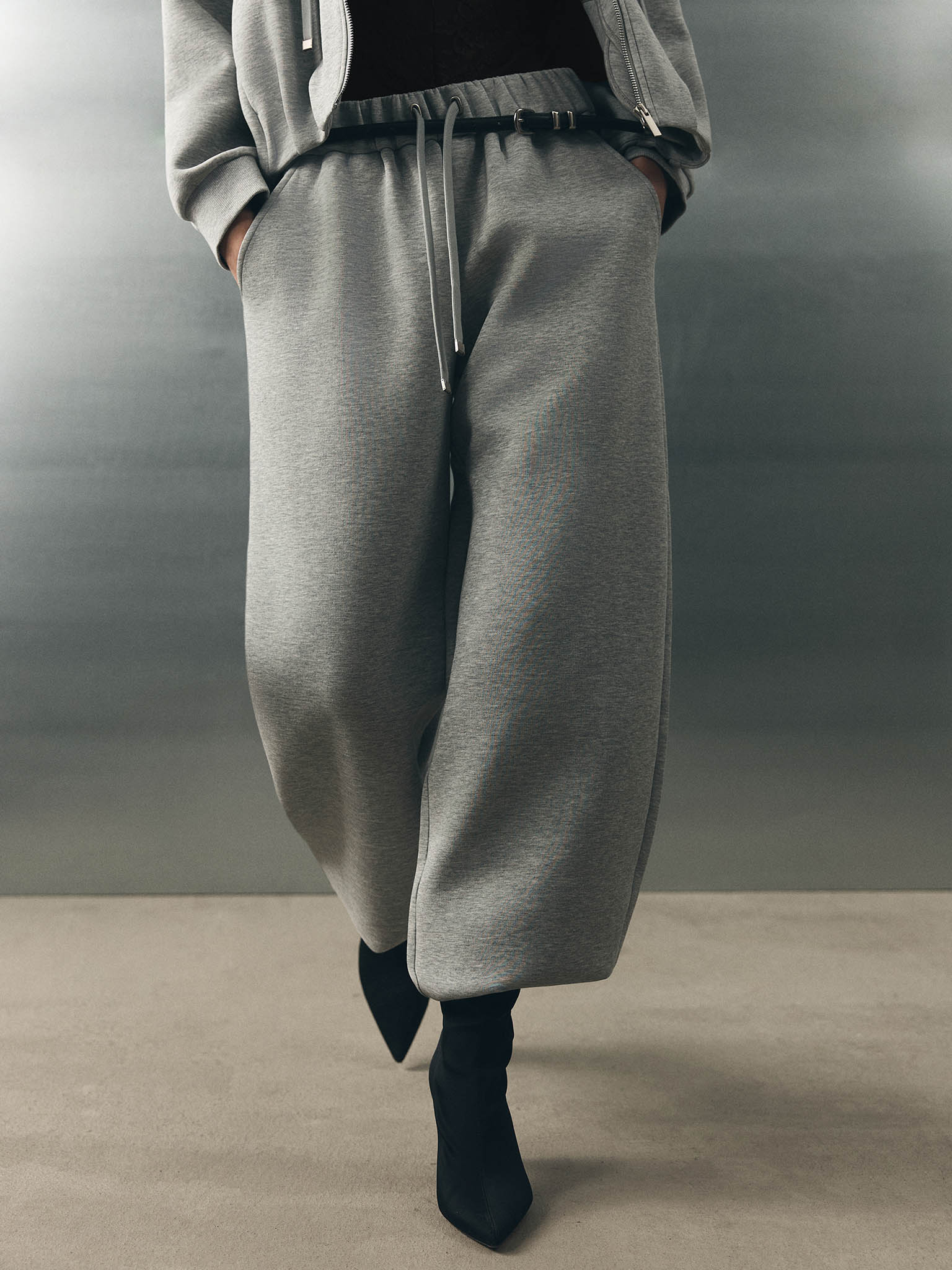 Loose-fit French terry trousers