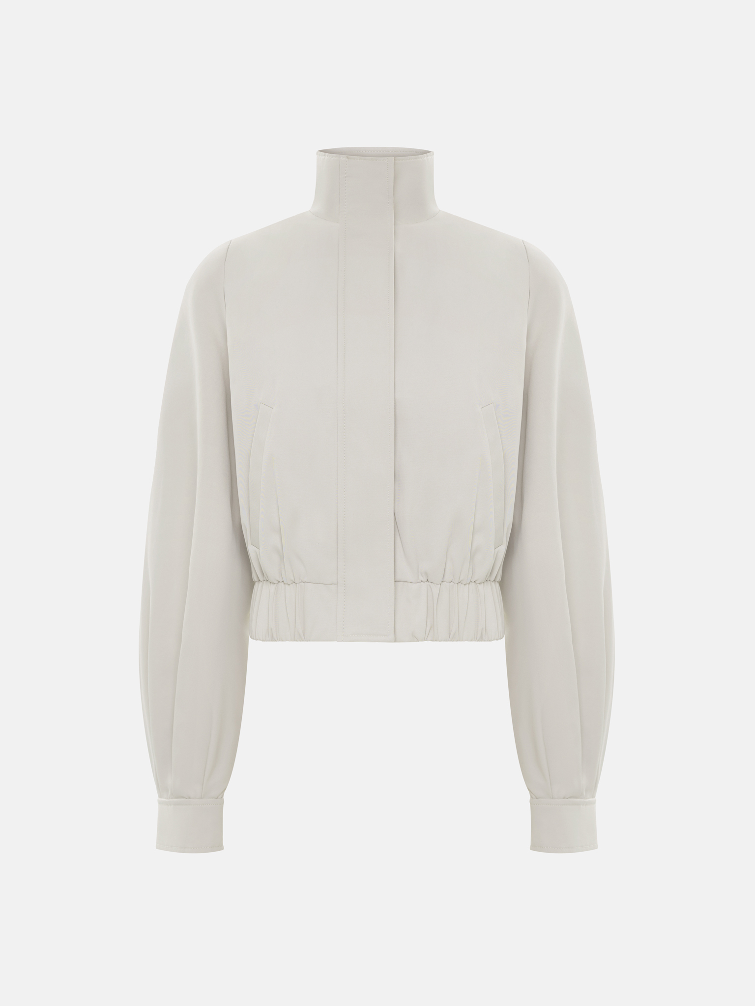 Укороченная куртка с высоким воротником