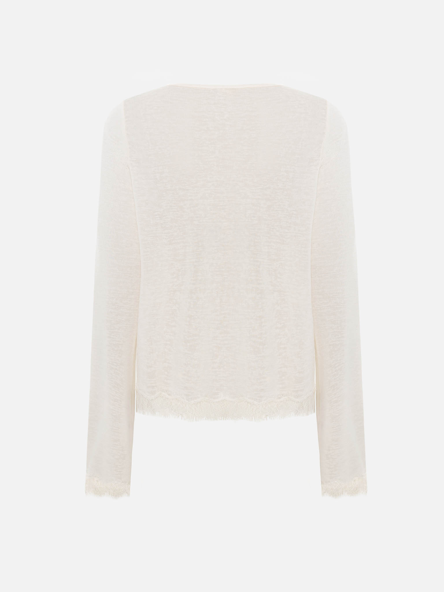 Jersey cardigan with lace trim and ties