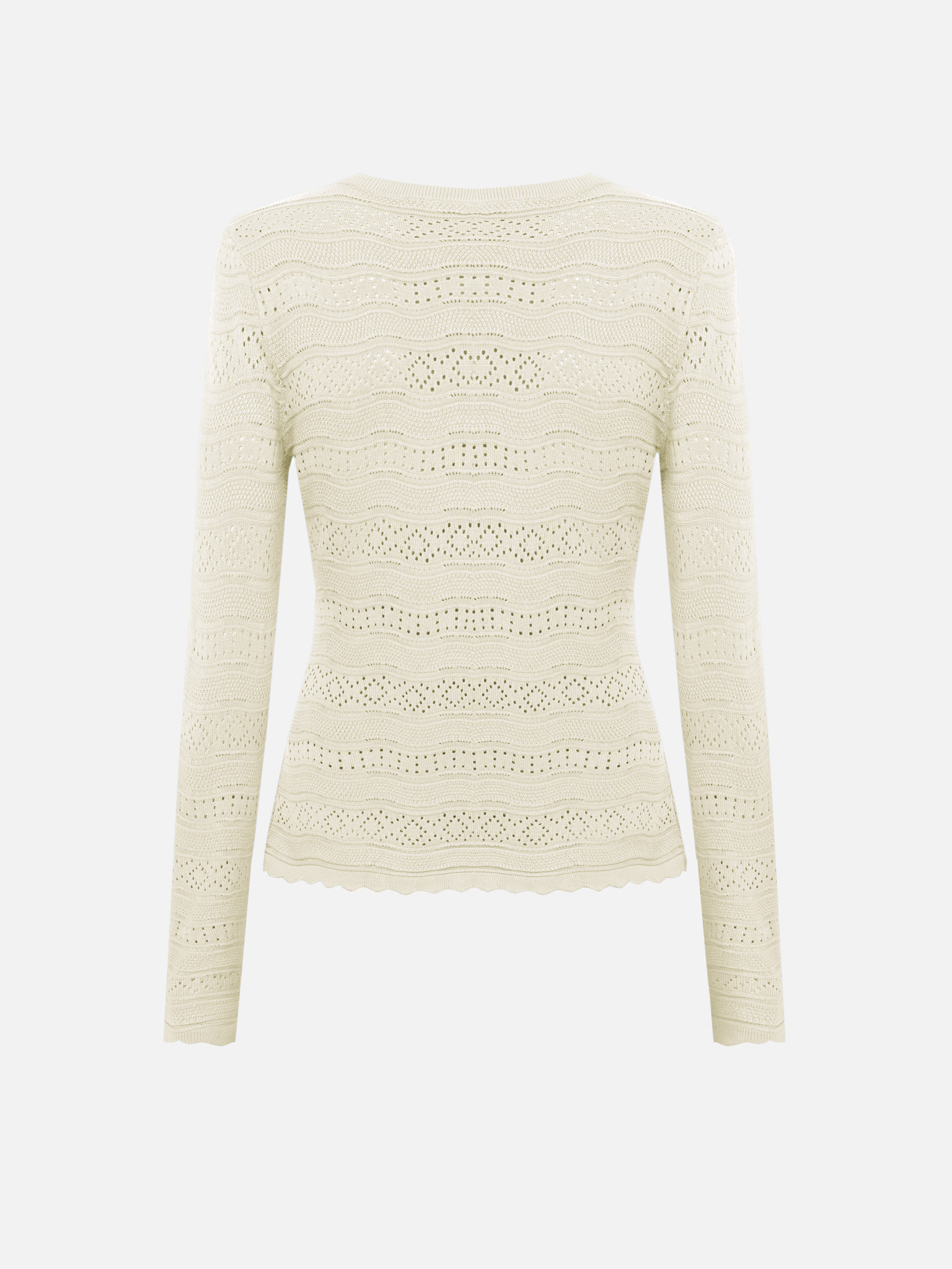 Openwork knitted cardigan with ties