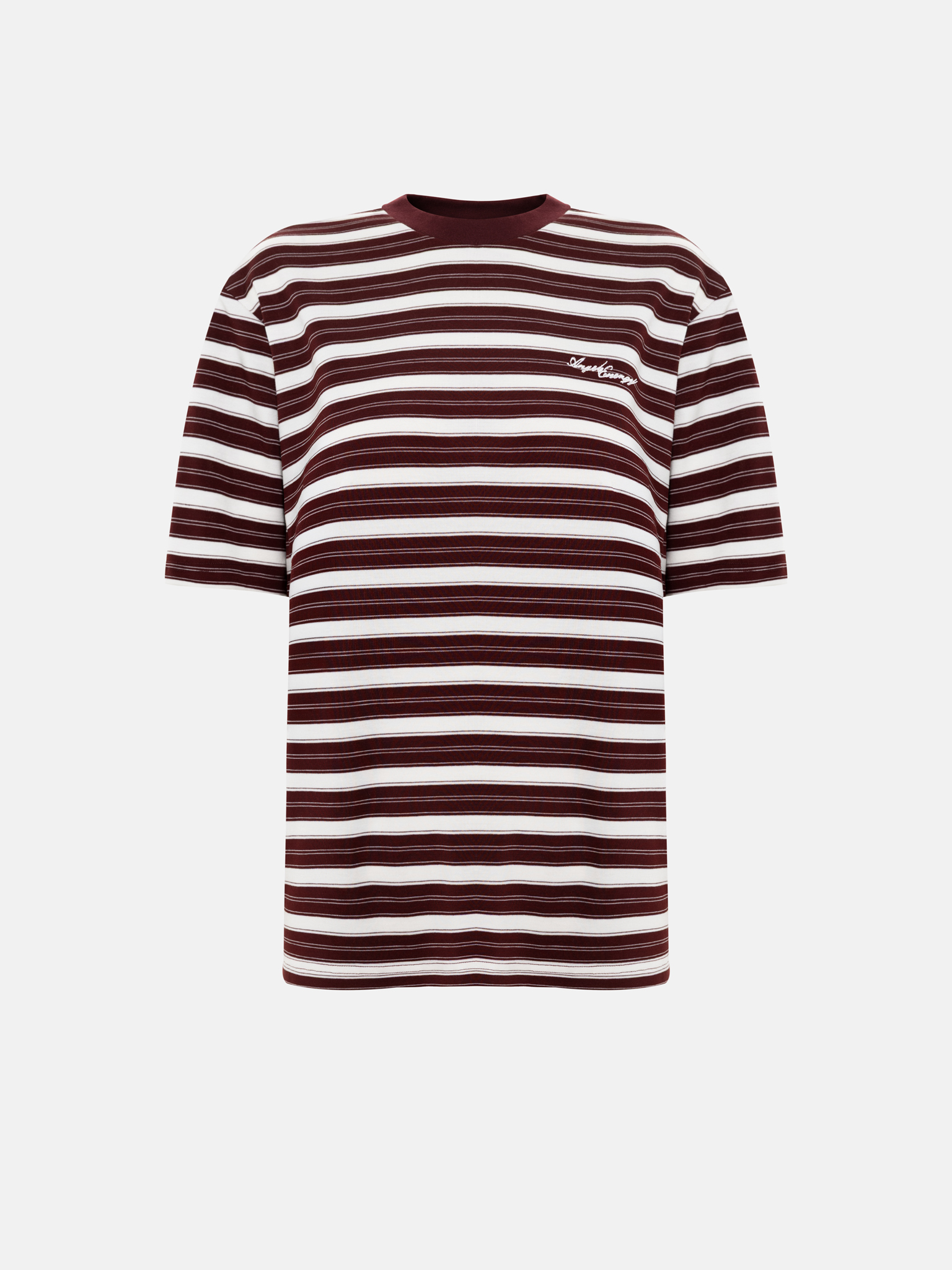 Loose striped T-shirt with lettering