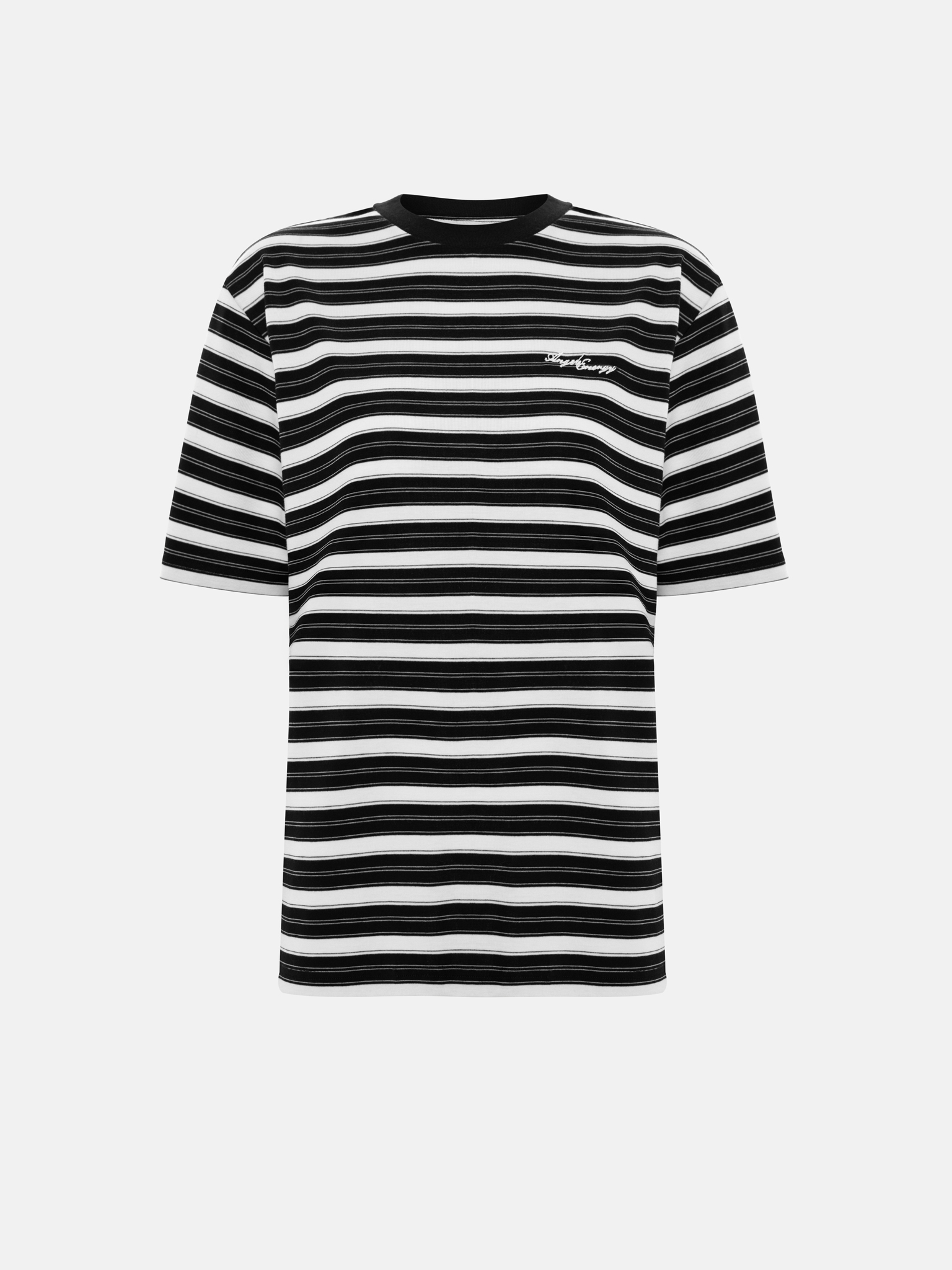 Loose striped T-shirt with lettering