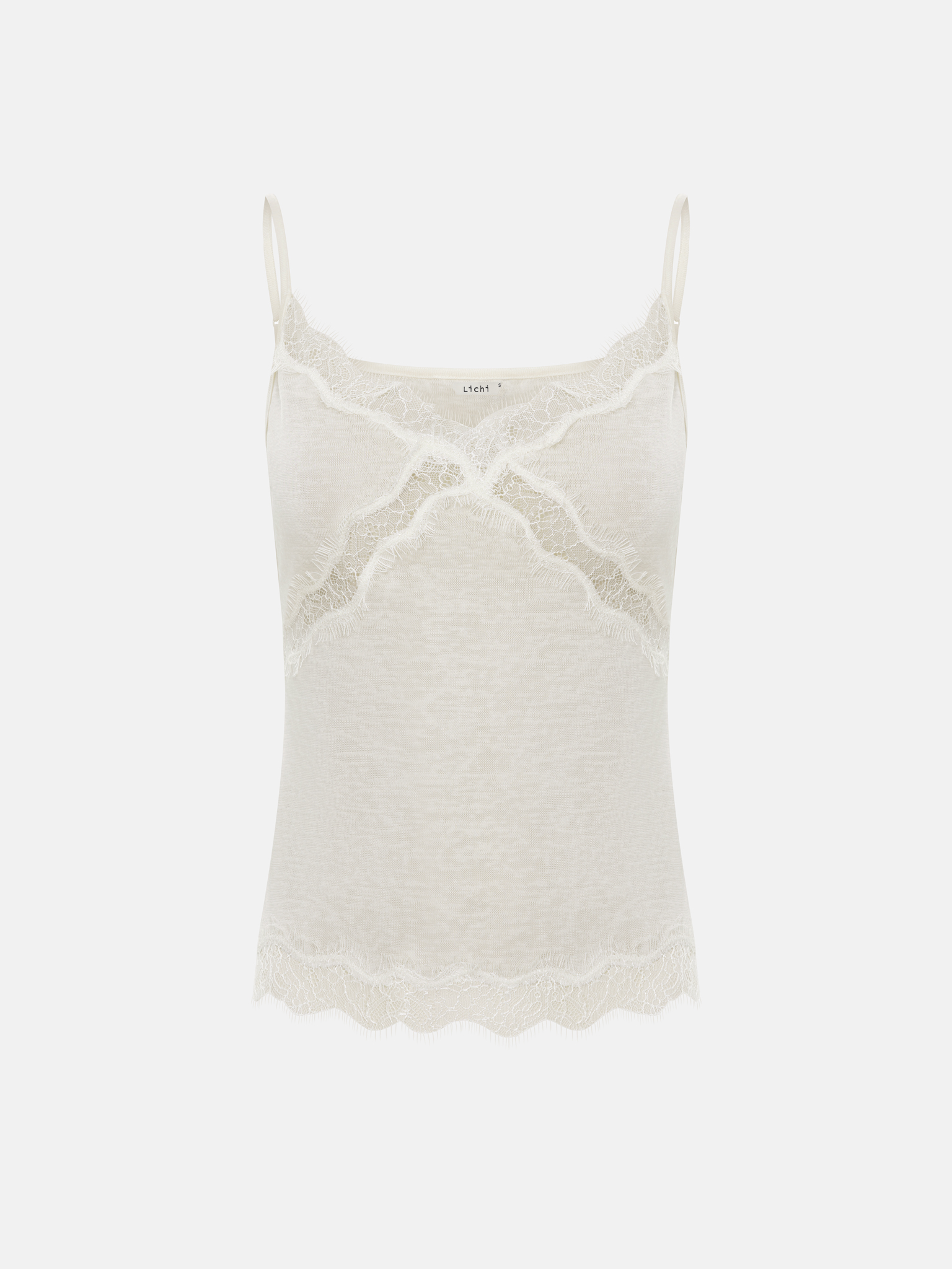 Jersey top with lace trim