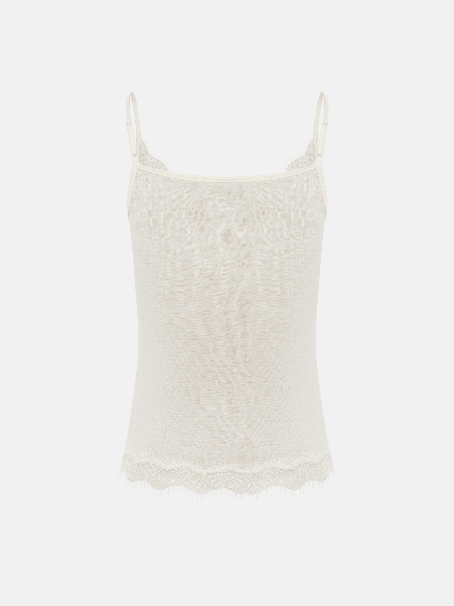 Jersey top with lace trim