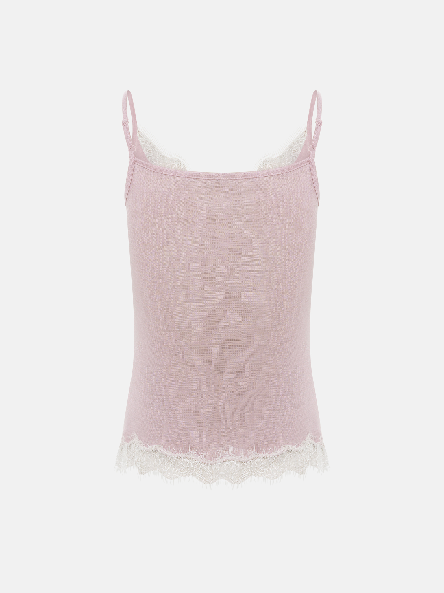 Jersey top with lace trim