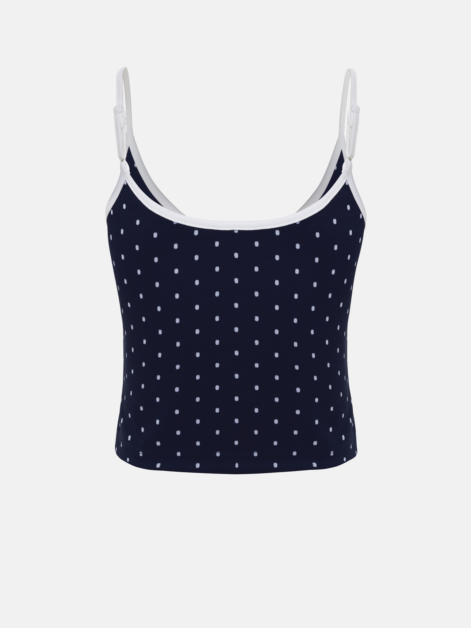 Polka dot top with contrasting details