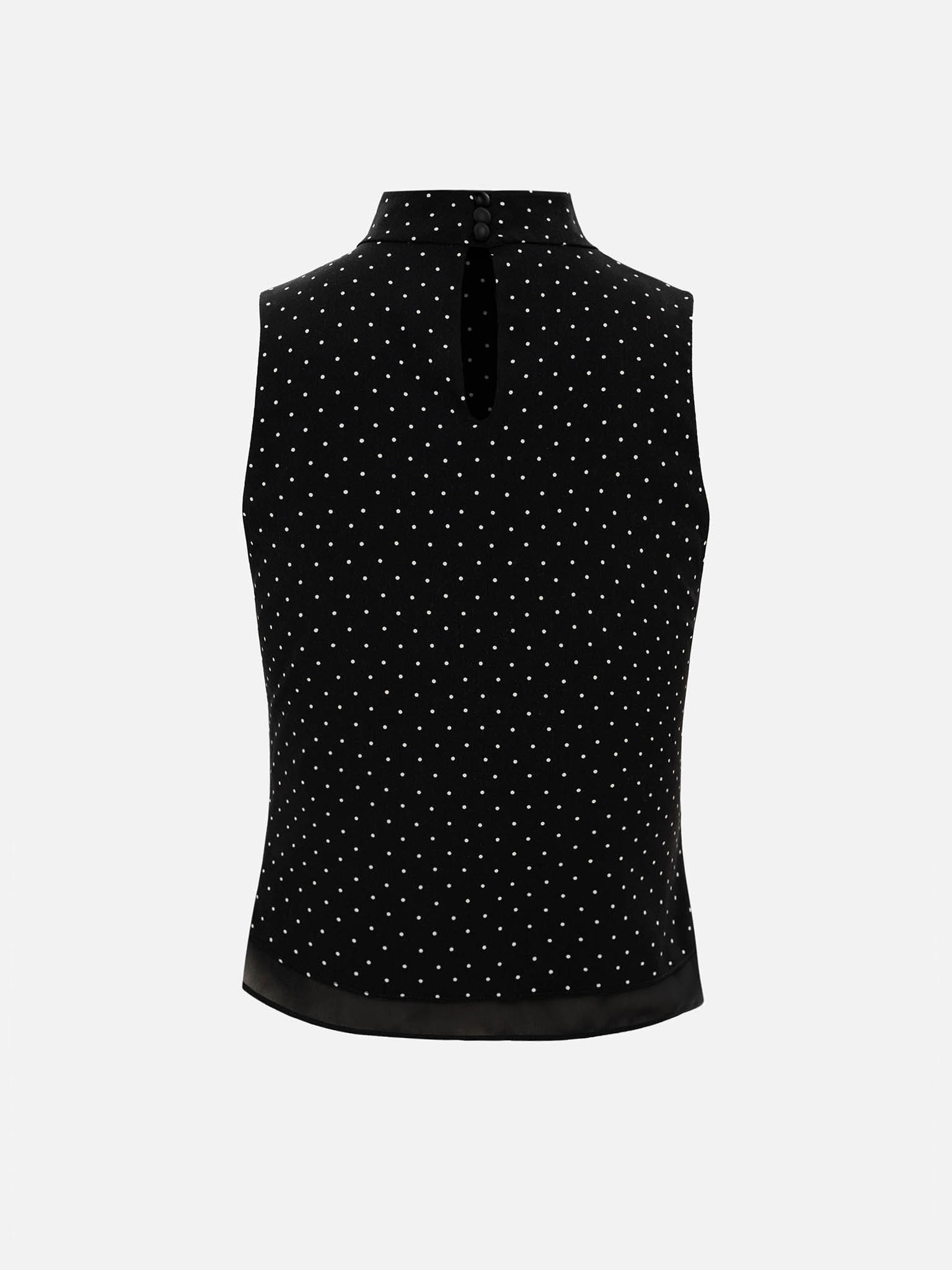 Small polka dot blouse with chest draping