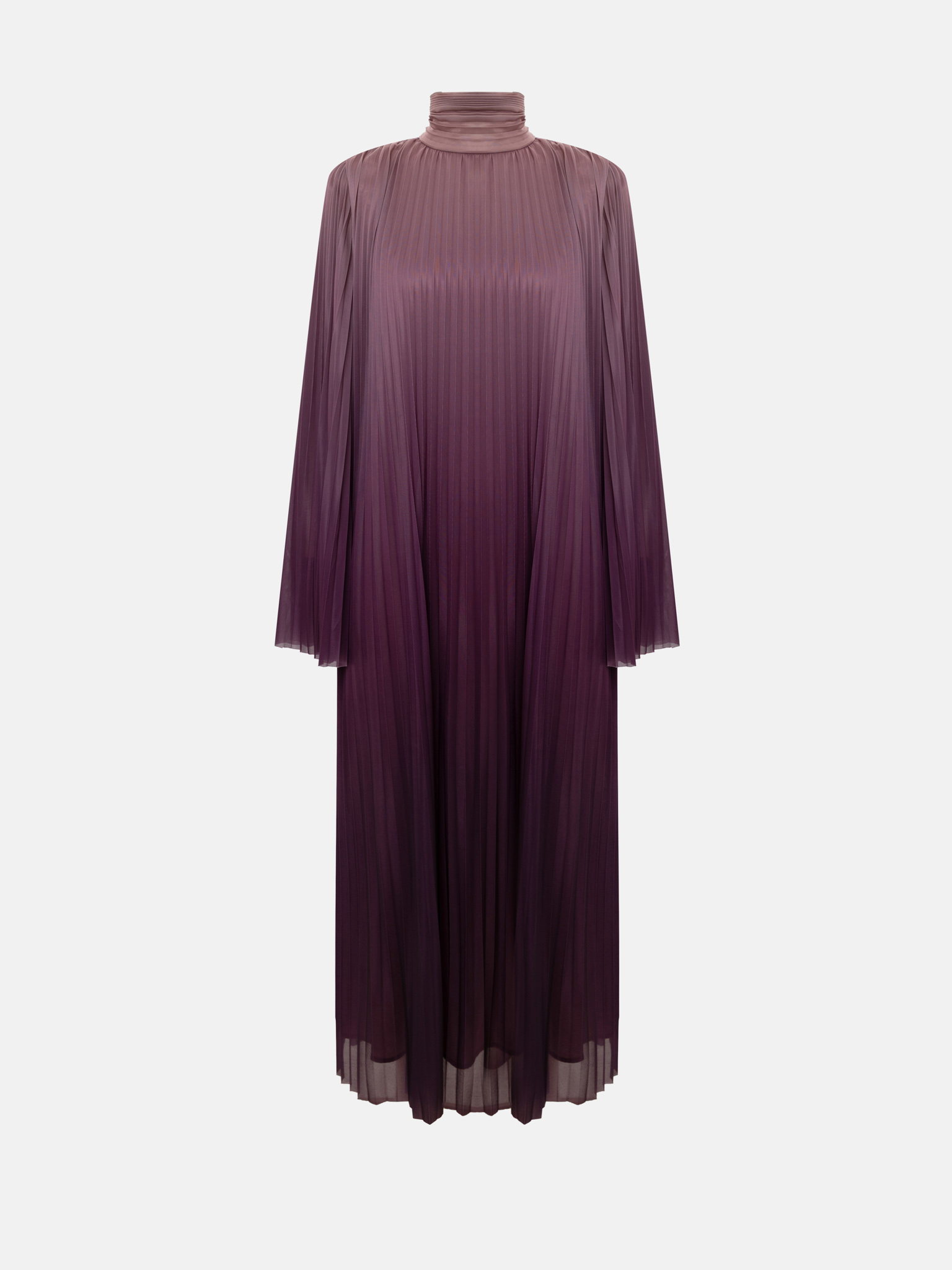 فستان ماكسي ذو طيات بتدرج لوني