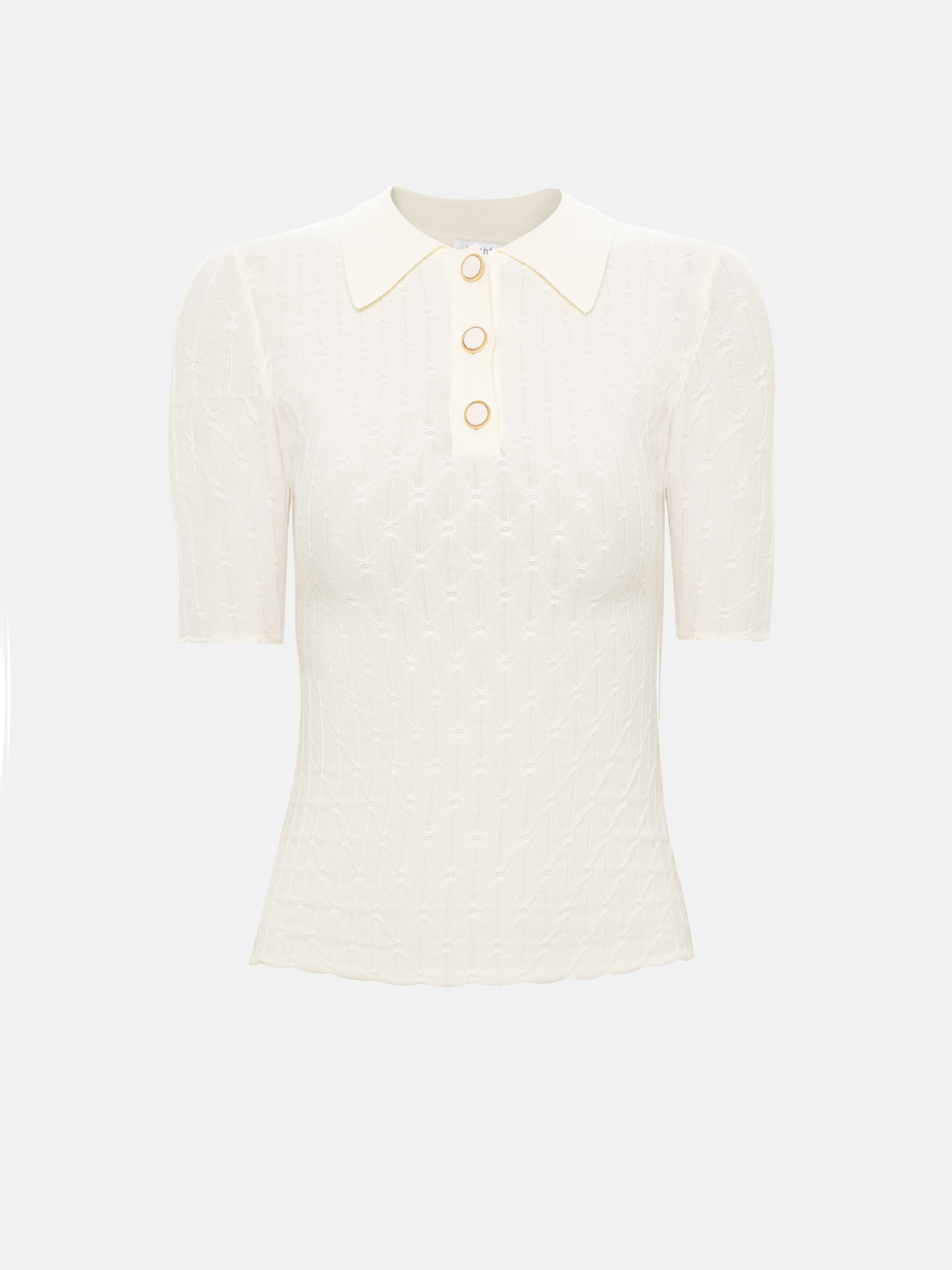 Polo en maille texturée avec de gros boutons