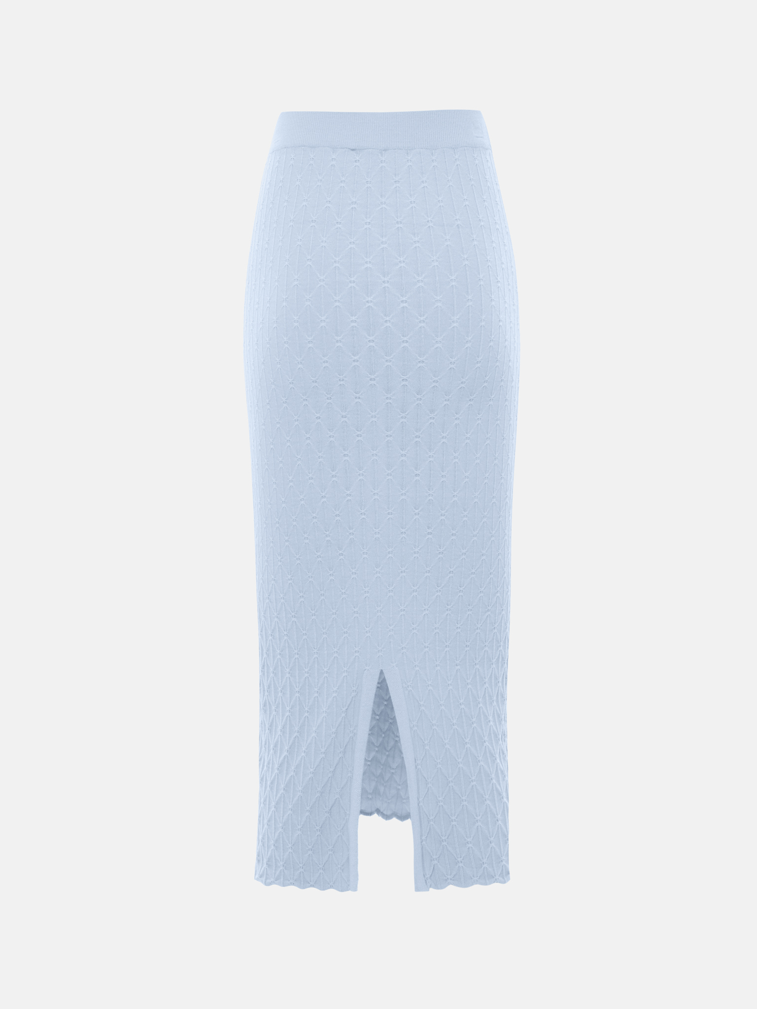 Gerader Midirock aus strukturiertem Strick