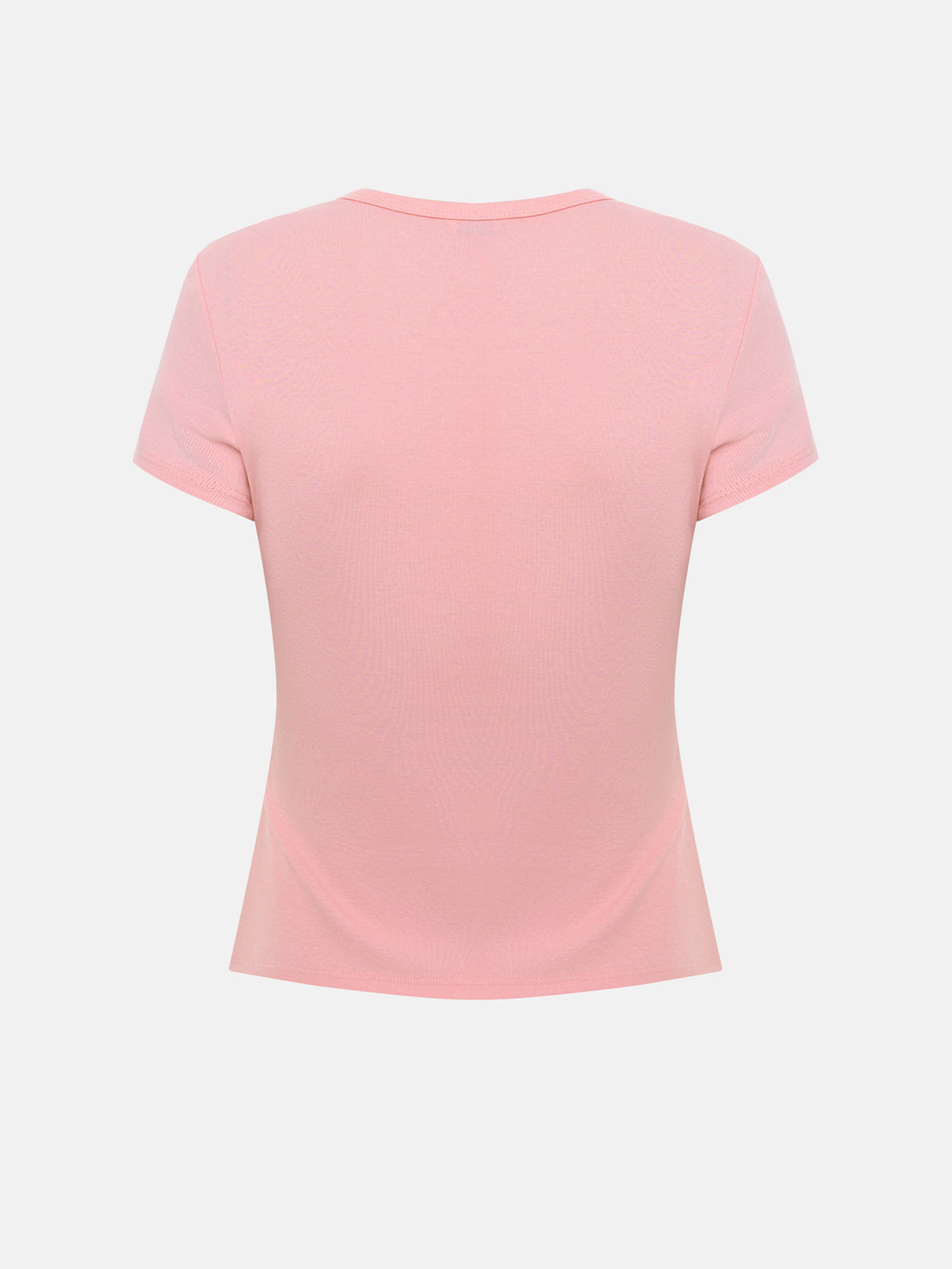 Укороченная однотонная футболка из хлопка