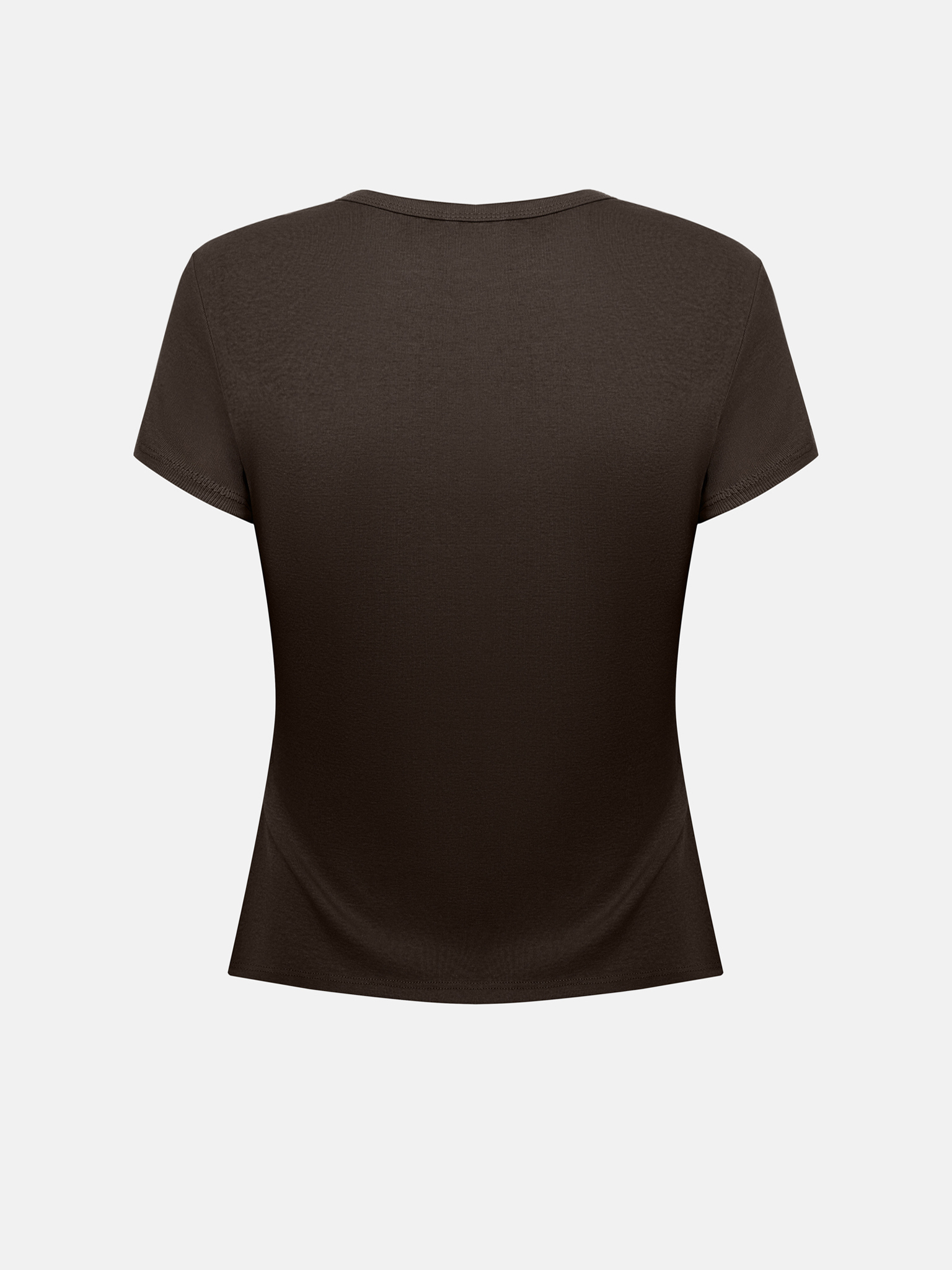 Укороченная однотонная футболка из хлопка