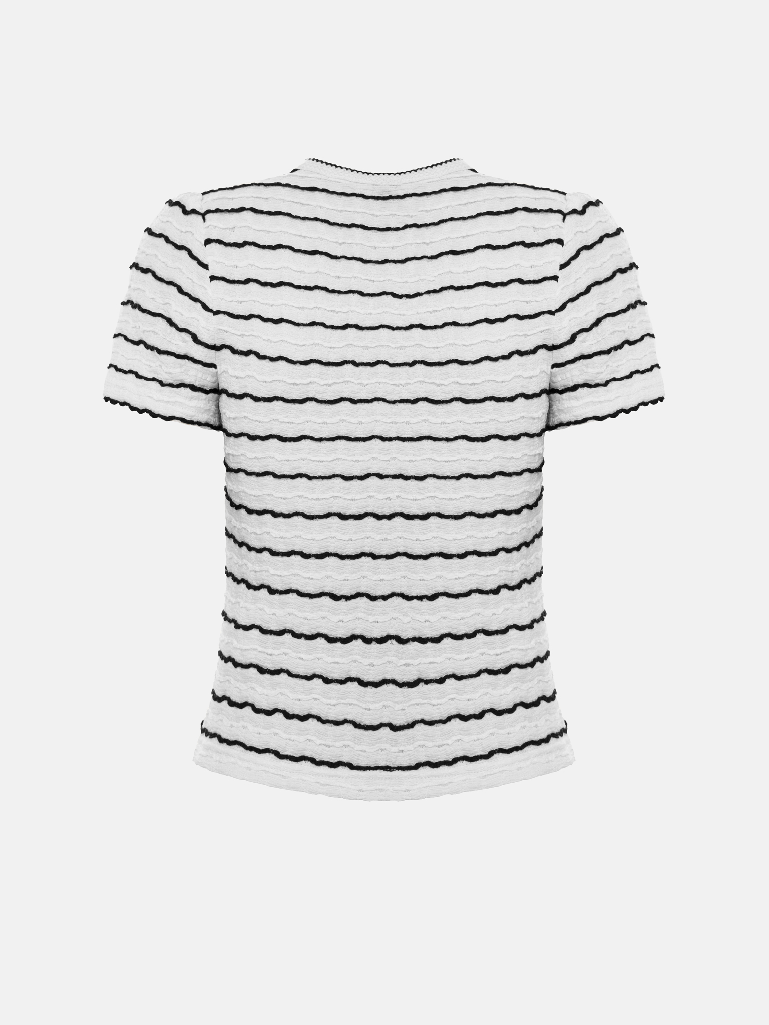 Short-sleeved cardigan in textured striped jersey