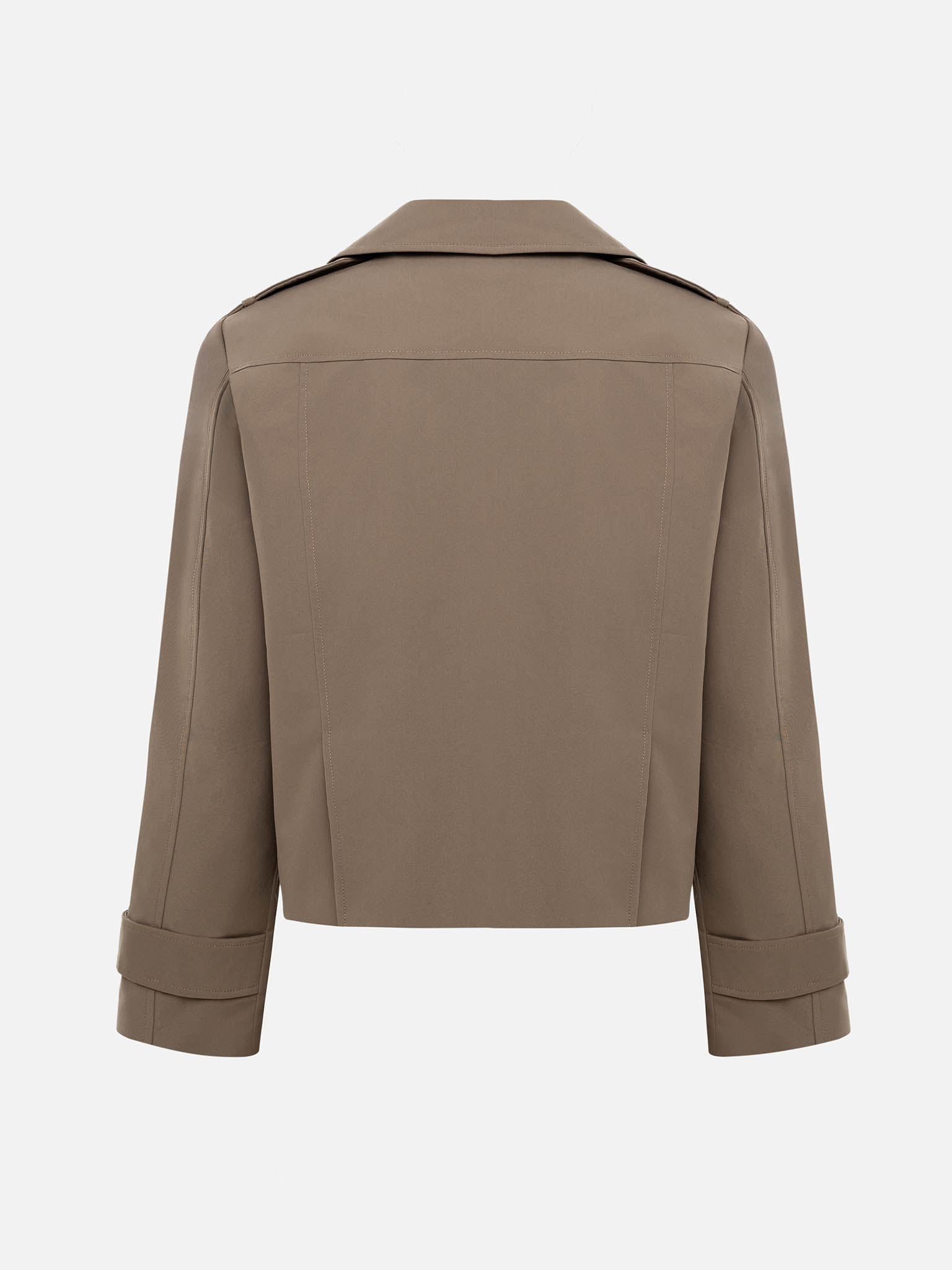 Укороченный тренч прямого кроя с широкими лацканами