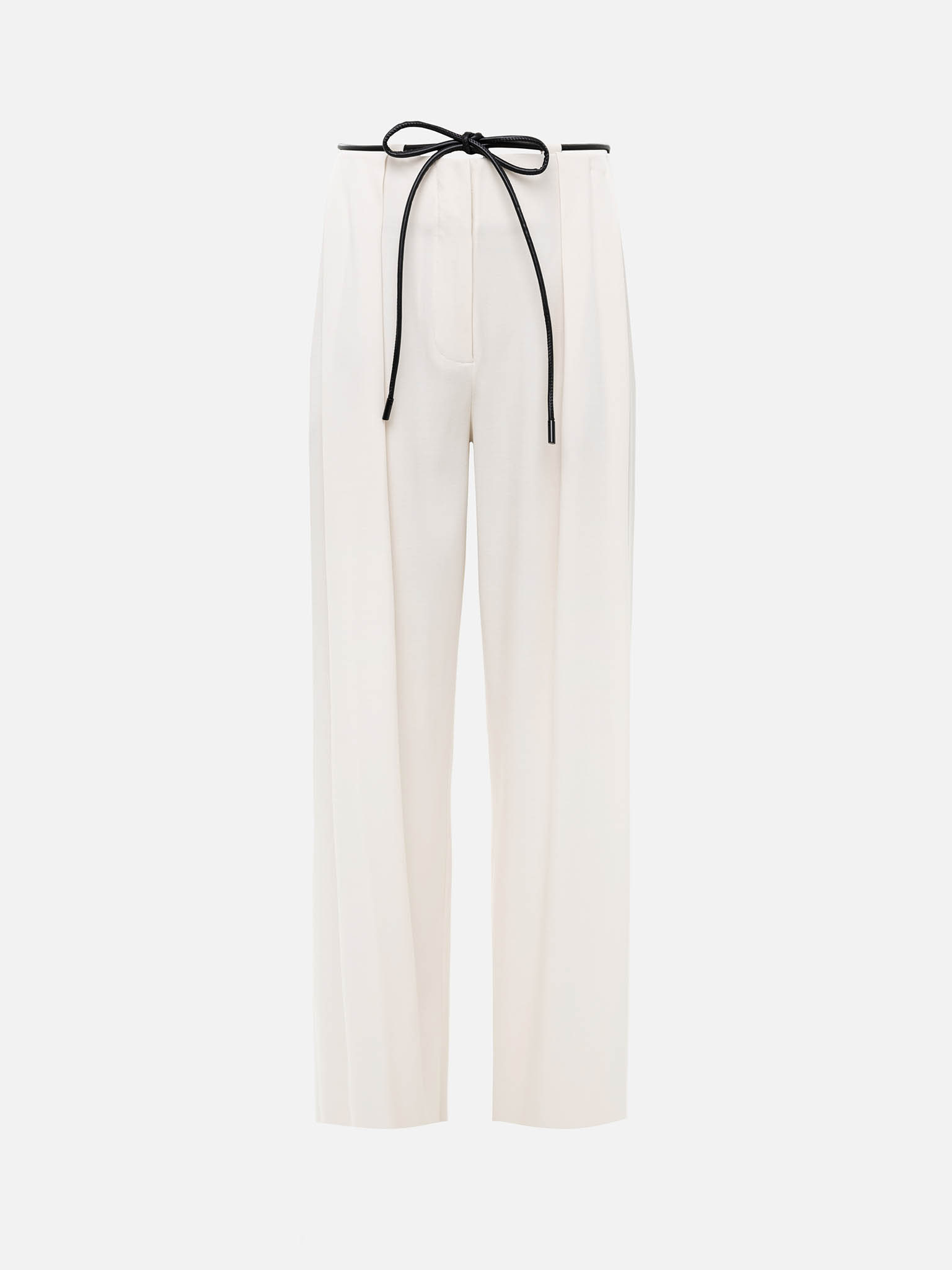 Palazzo trousers in viscose with a slim belt