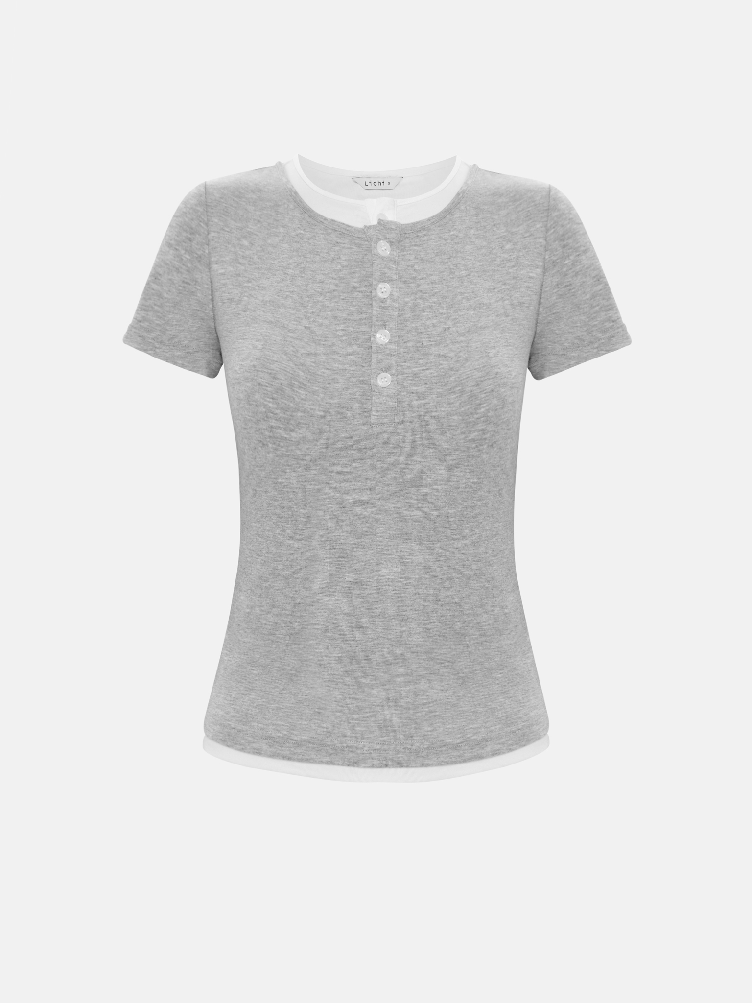 Топ из хлопка с короткими рукавами и контрастными вставками