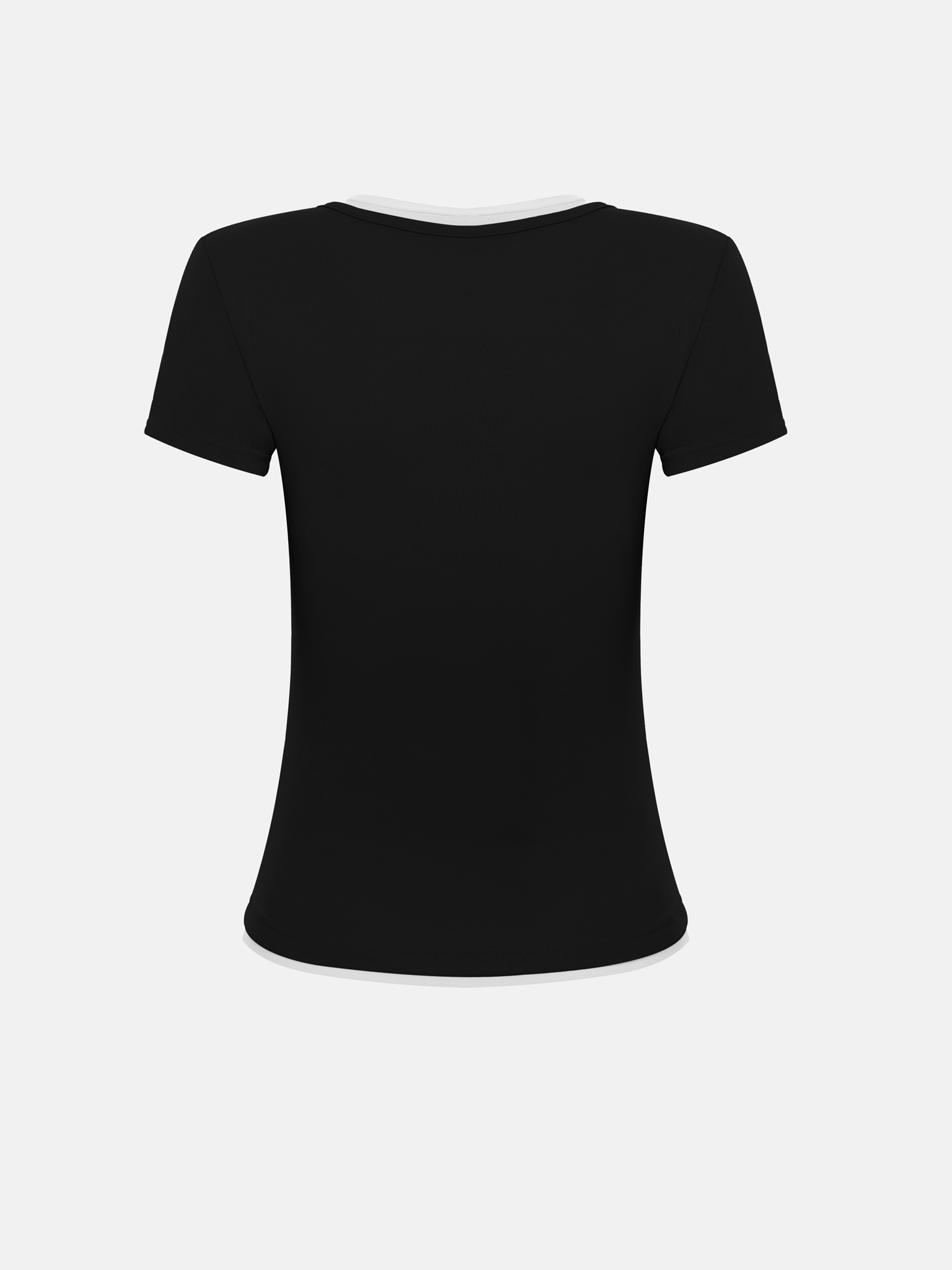 Топ из хлопка с короткими рукавами и контрастными вставками