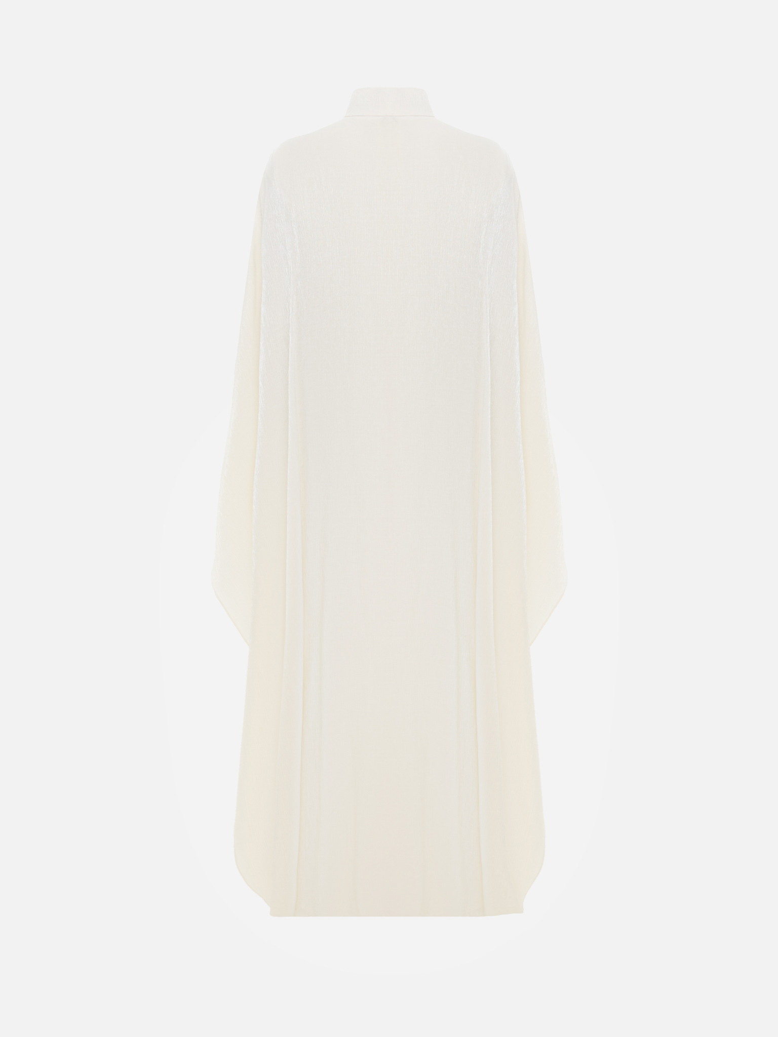 Metallic fabric maxi dress with long cape