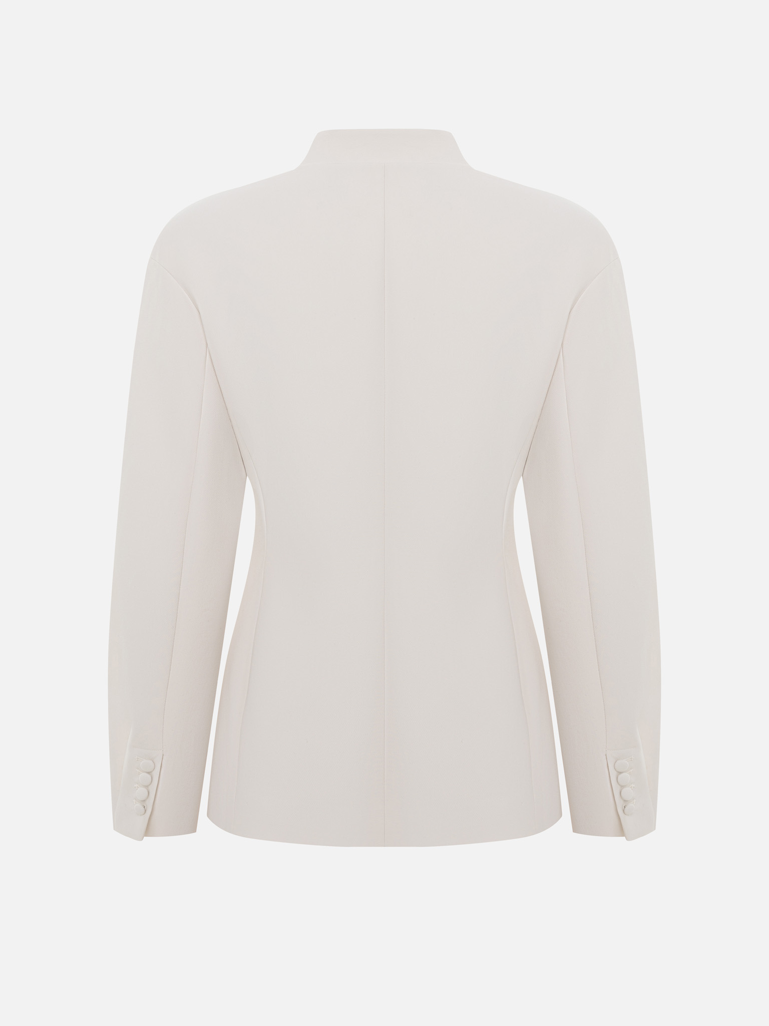 Fitted jacket with a covered button