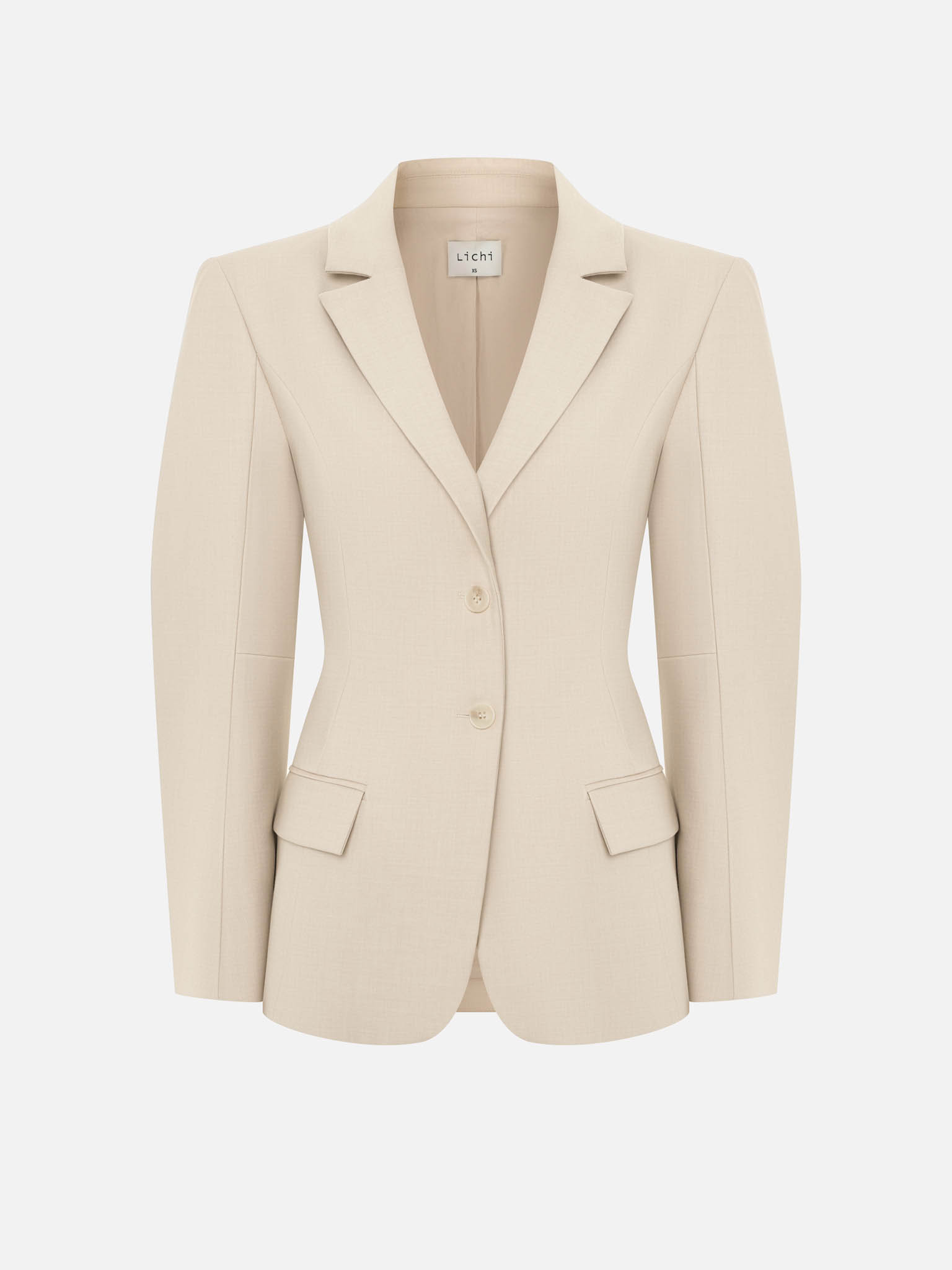 Fitted single-breasted jacket with voluminous sleeves