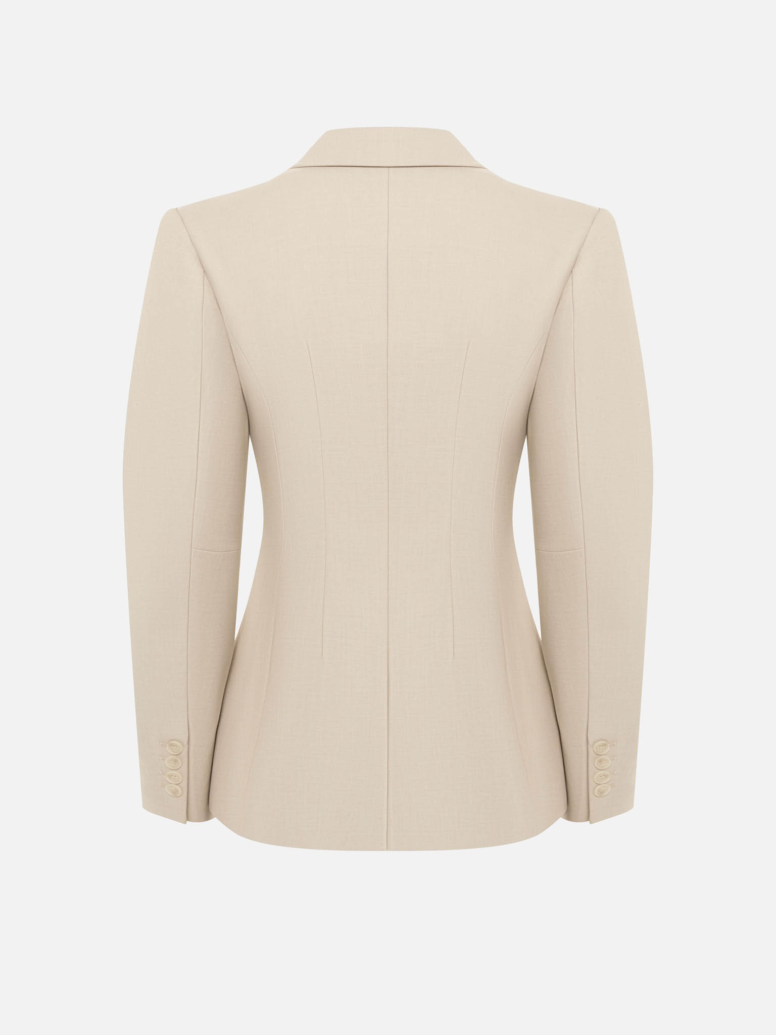 Fitted single-breasted jacket with voluminous sleeves