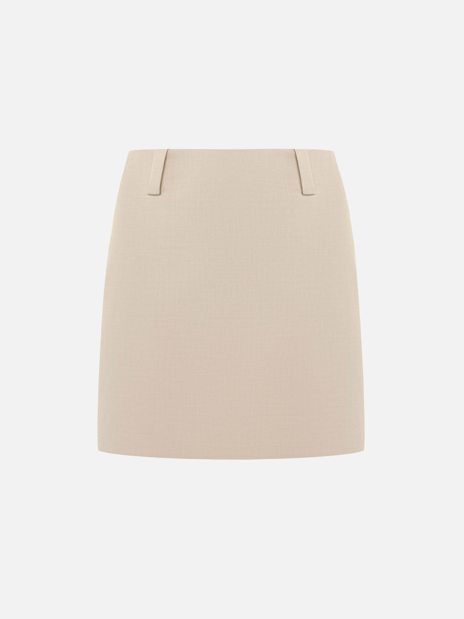 Straight-cut mini skirt with belt loops