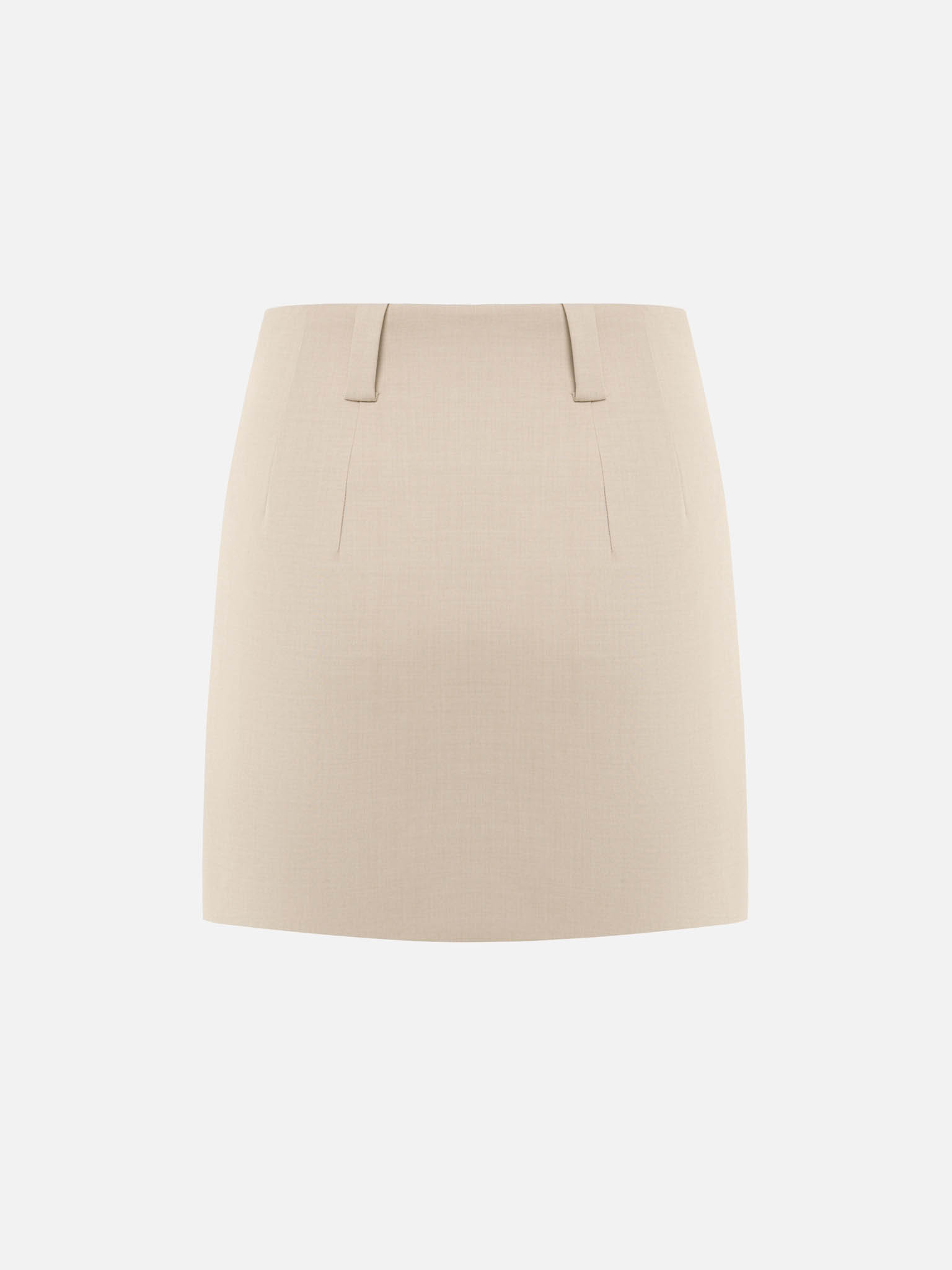 Straight-cut mini skirt with belt loops
