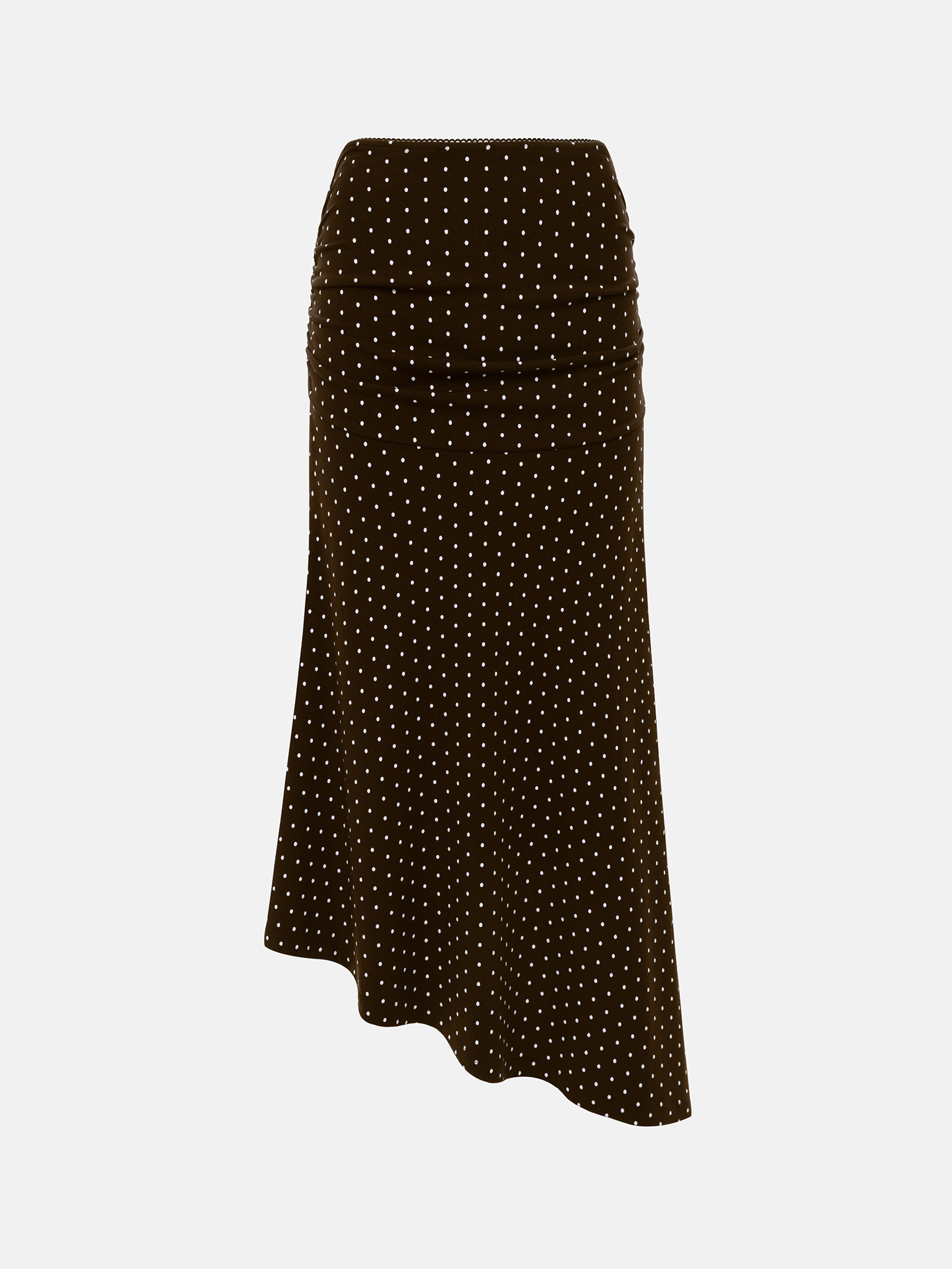 Юбка миди из вискозы в горошек