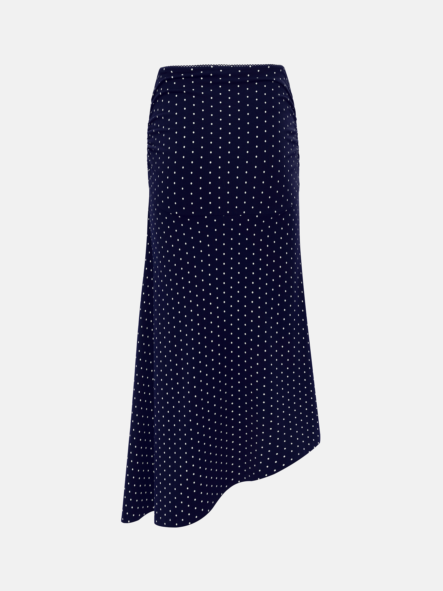 Polka dot viscose midi skirt