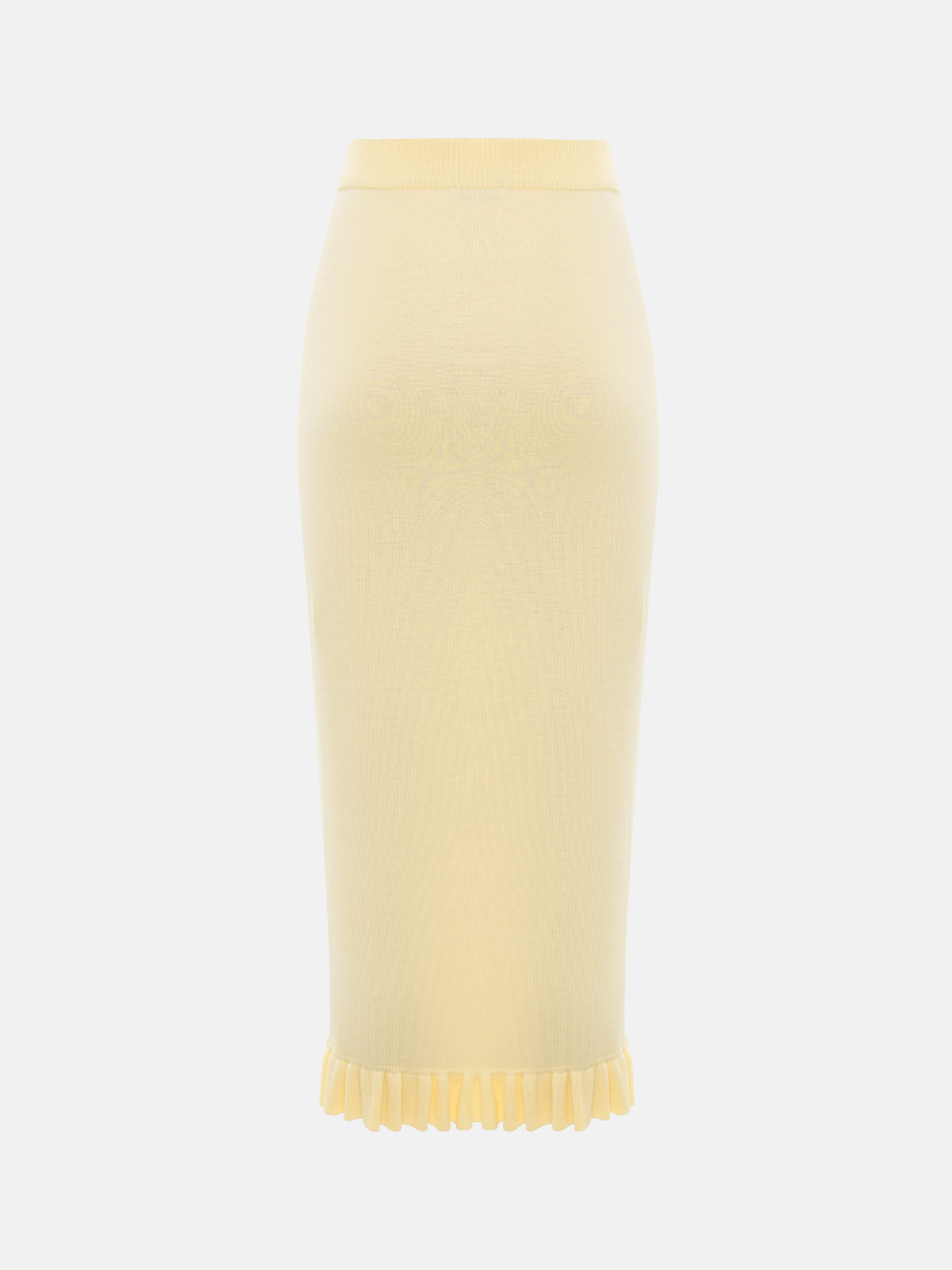 Smooth-knit midi skirt with ruffles