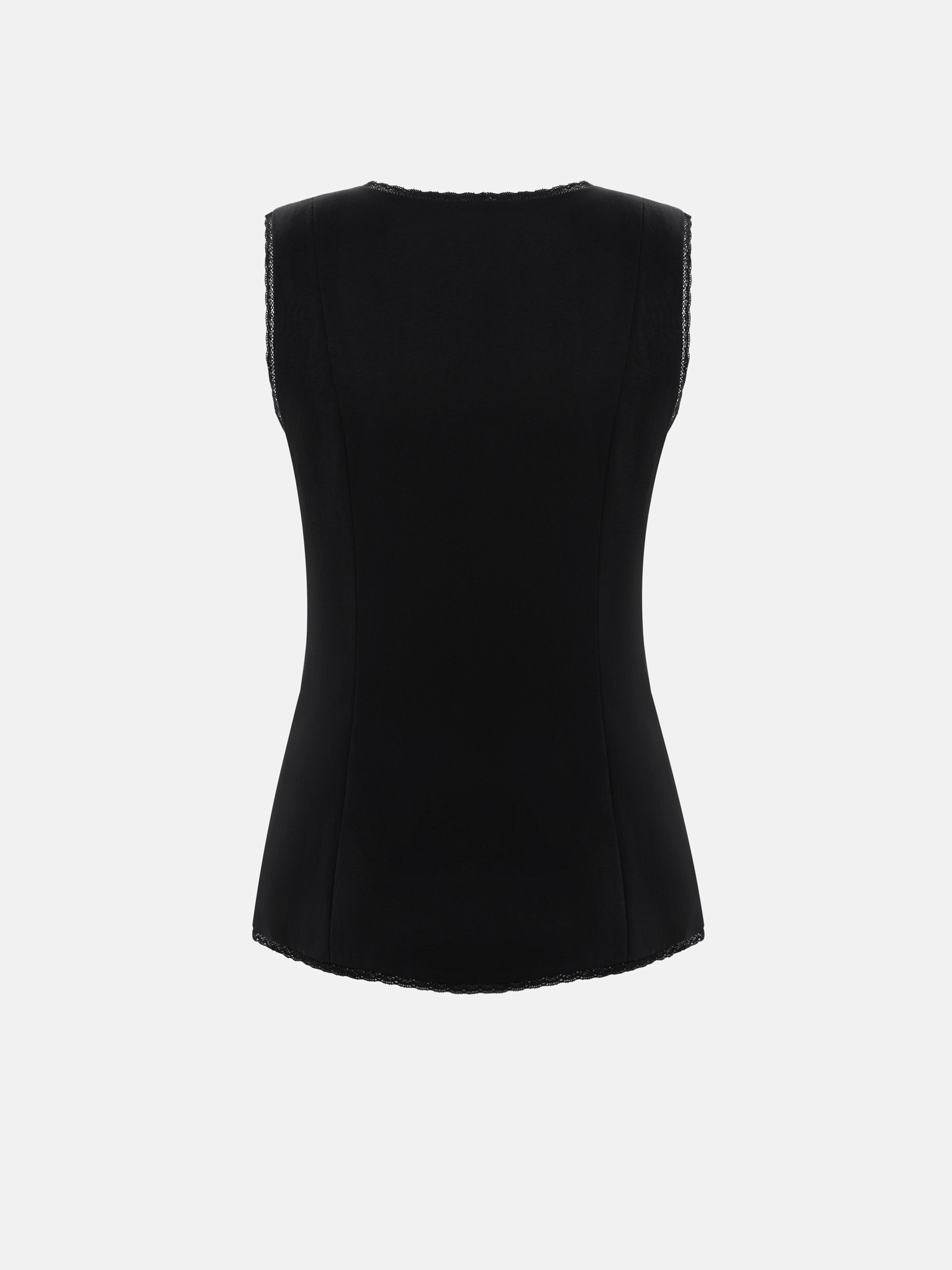 Fitted viscose waistcoat with openwork detailing