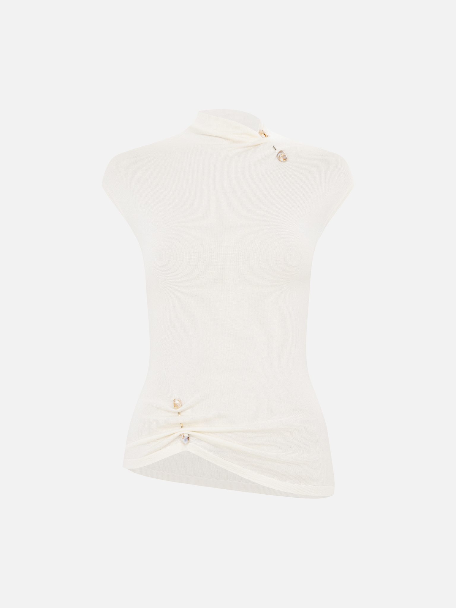 Трикотажный топ из вискозы с металлическим декором