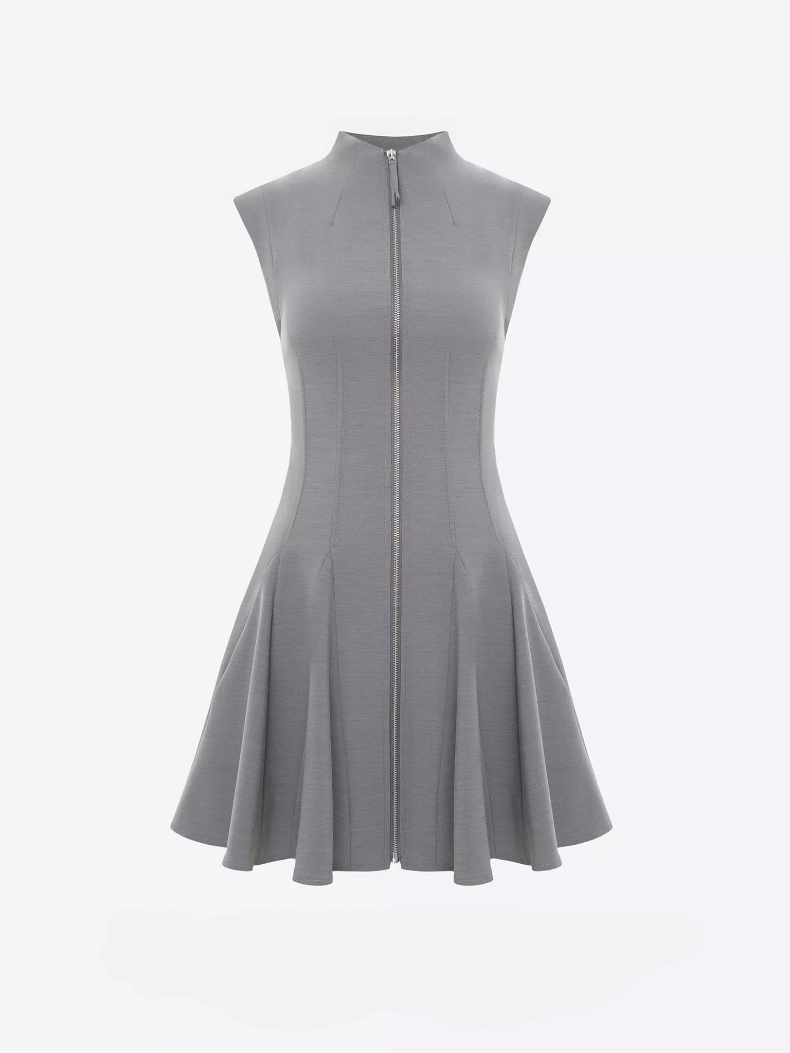 Fitted mini dress with a zip fastening
